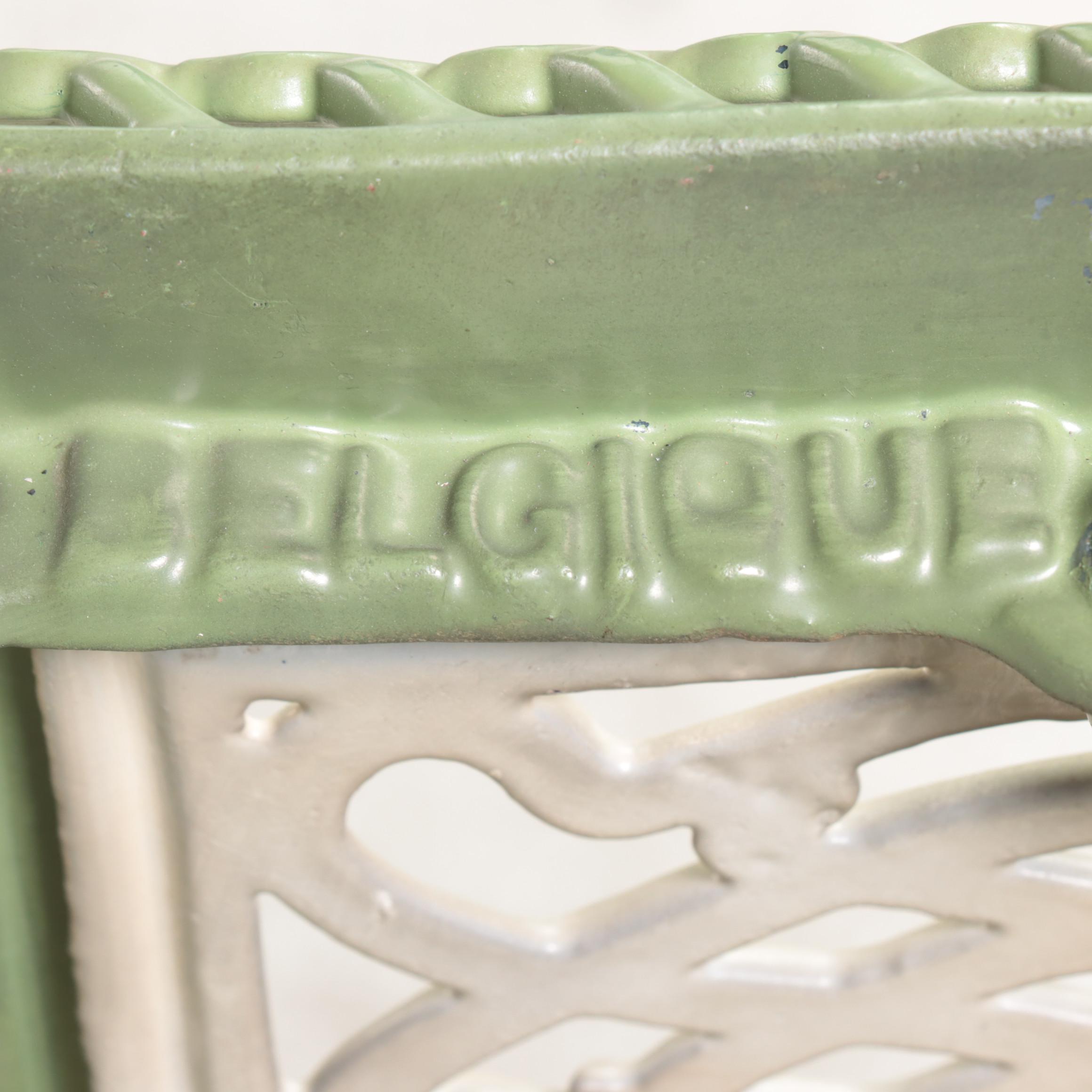 Nestor Martin Belgian Cast Iron and Enamel Parlor Stove Surround