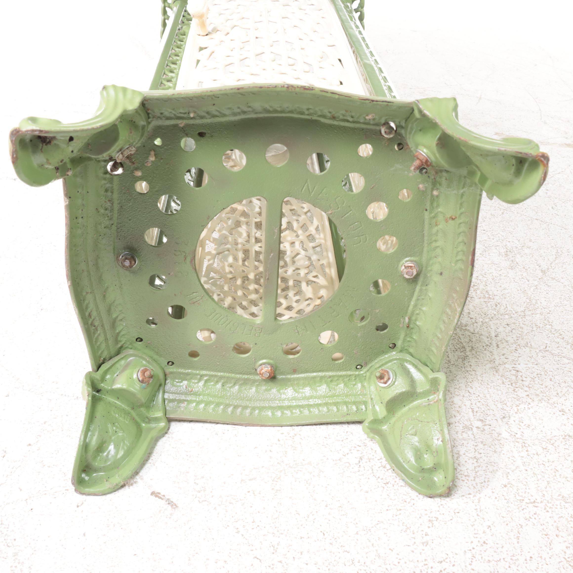 Nestor Martin Belgian Cast Iron and Enamel Parlor Stove Surround