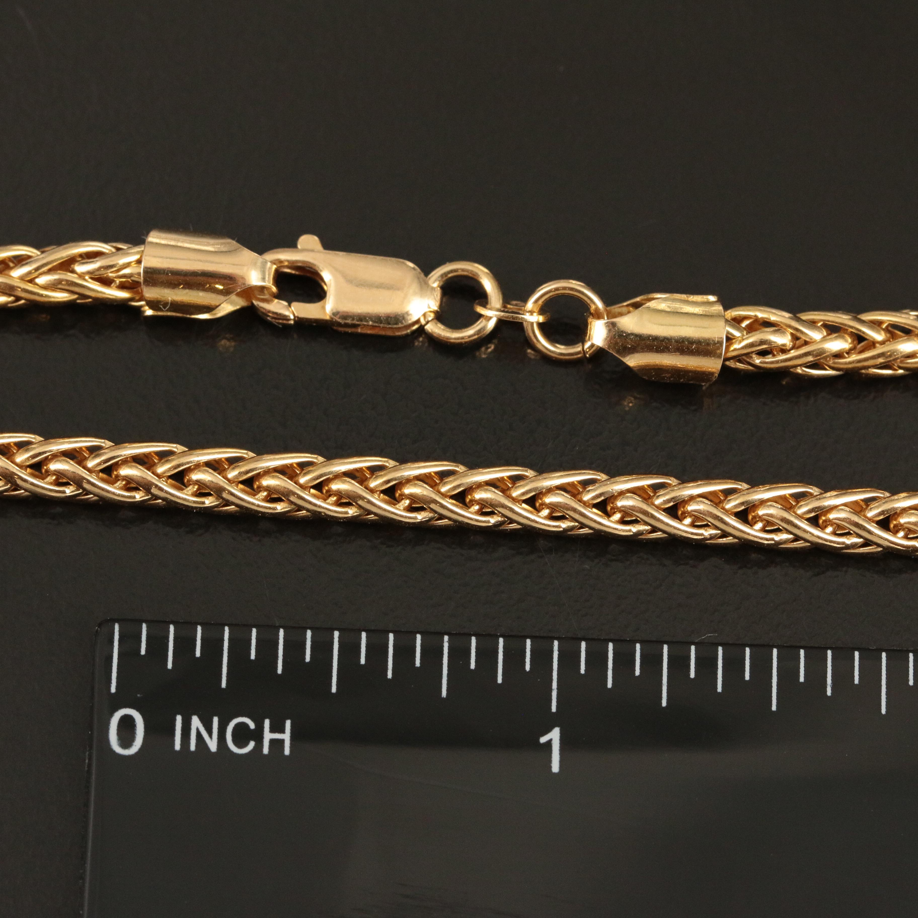 18K Gold Wheat Chain Necklace