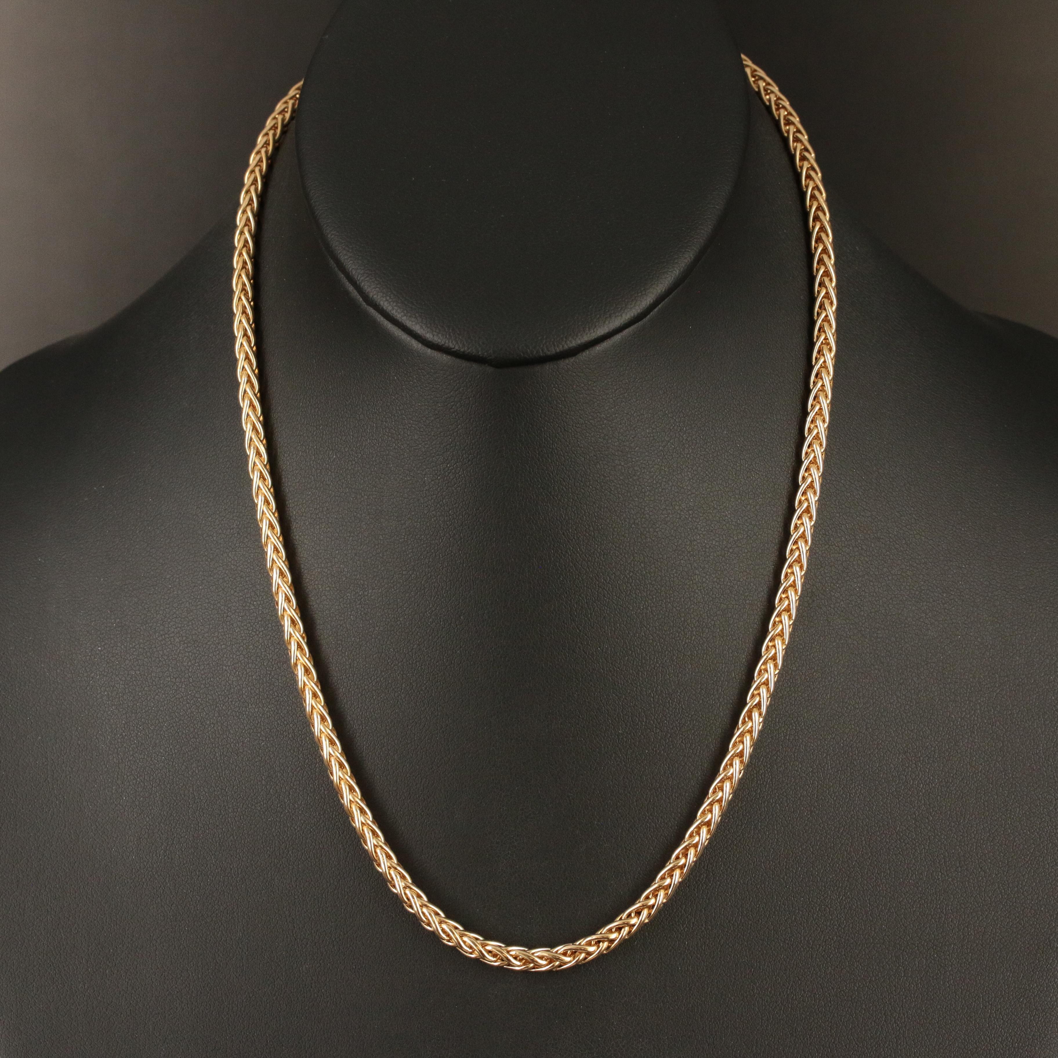 18K Gold Wheat Chain Necklace