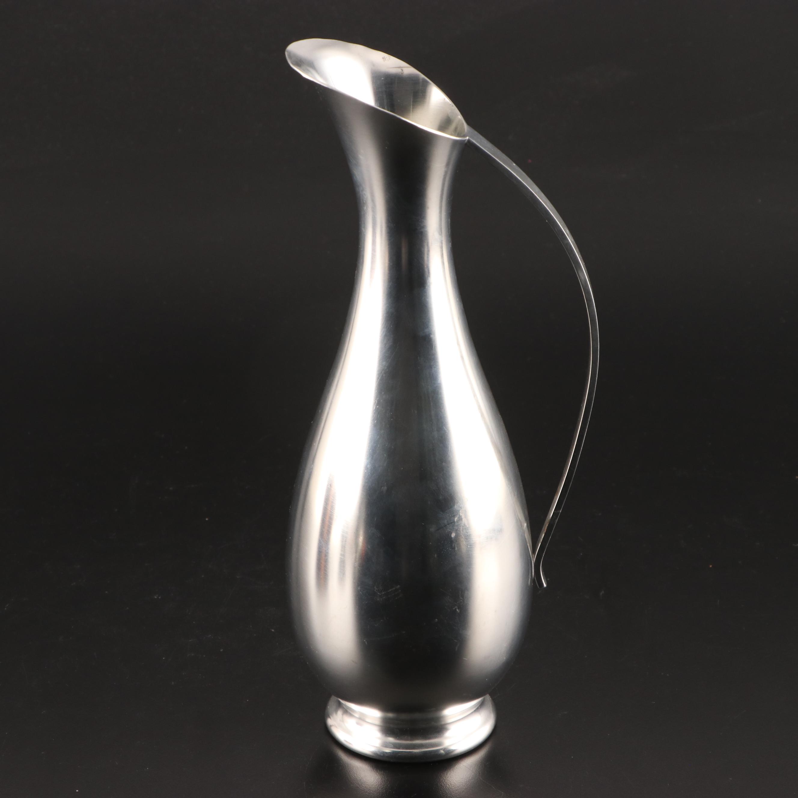 Royal Holland Pewter Pitcher with Cream and Sugar and Other Copper Kettle