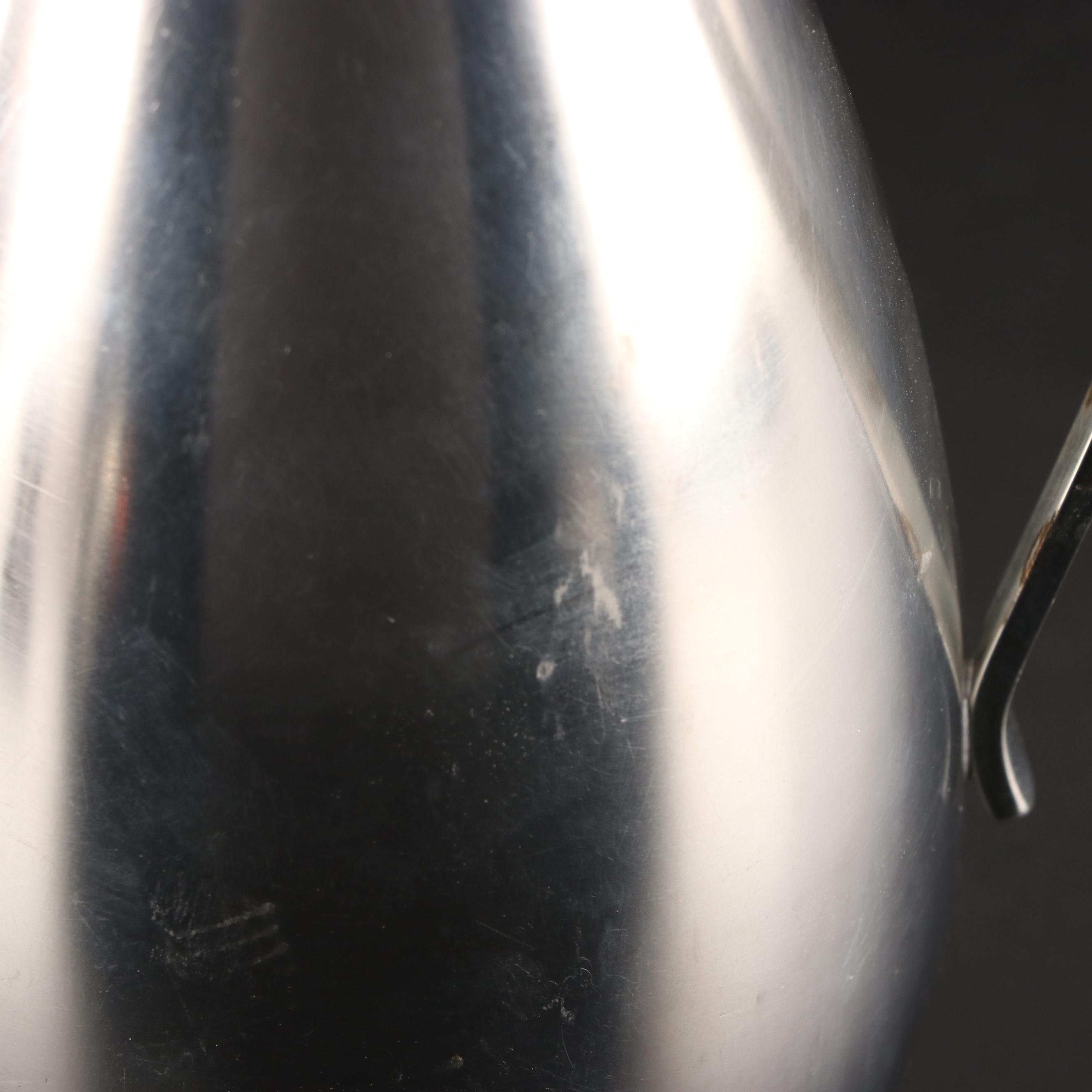 Royal Holland Pewter Pitcher with Cream and Sugar and Other Copper Kettle