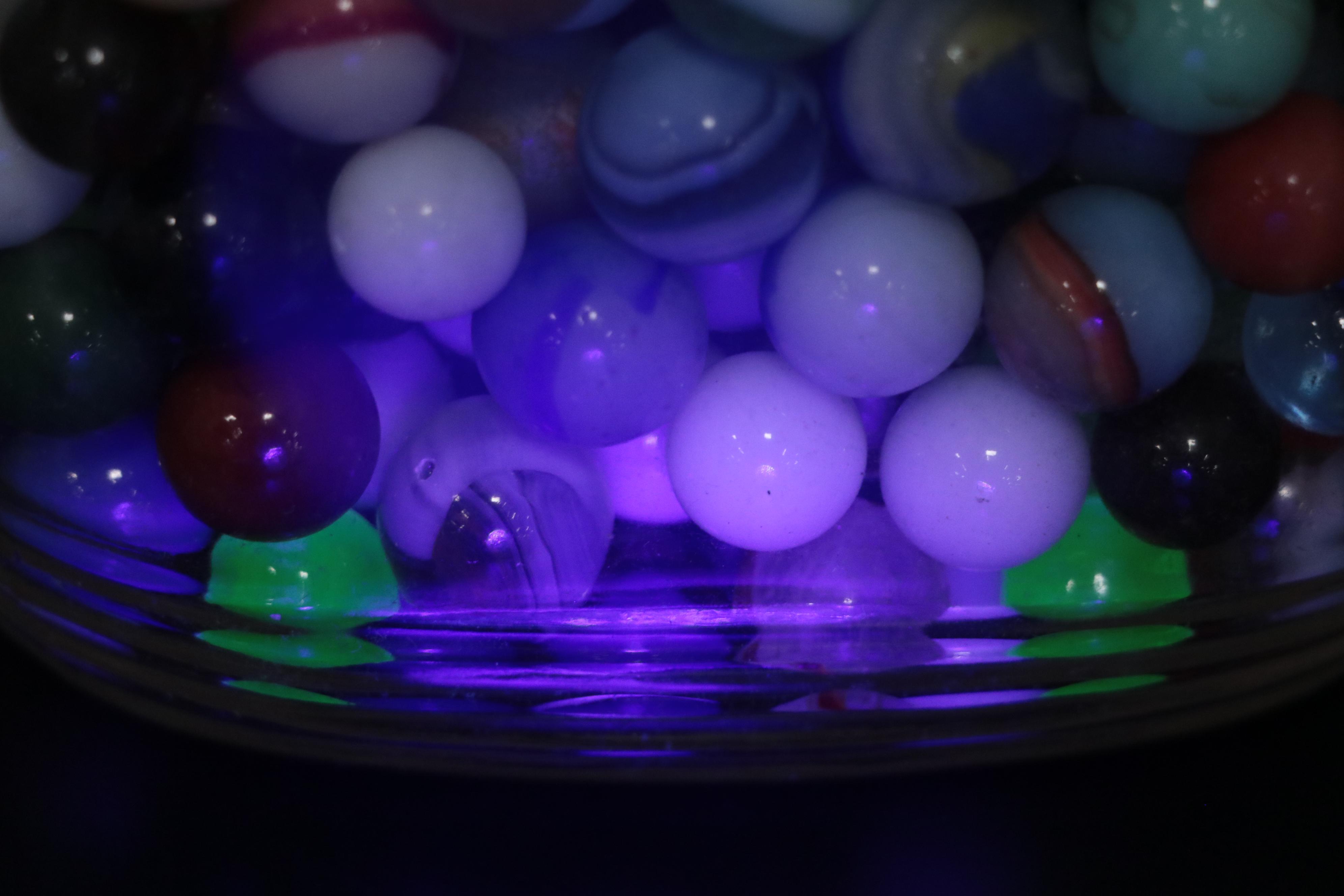 Cadmium and Uranium Glass Marbles With Swirlies and More