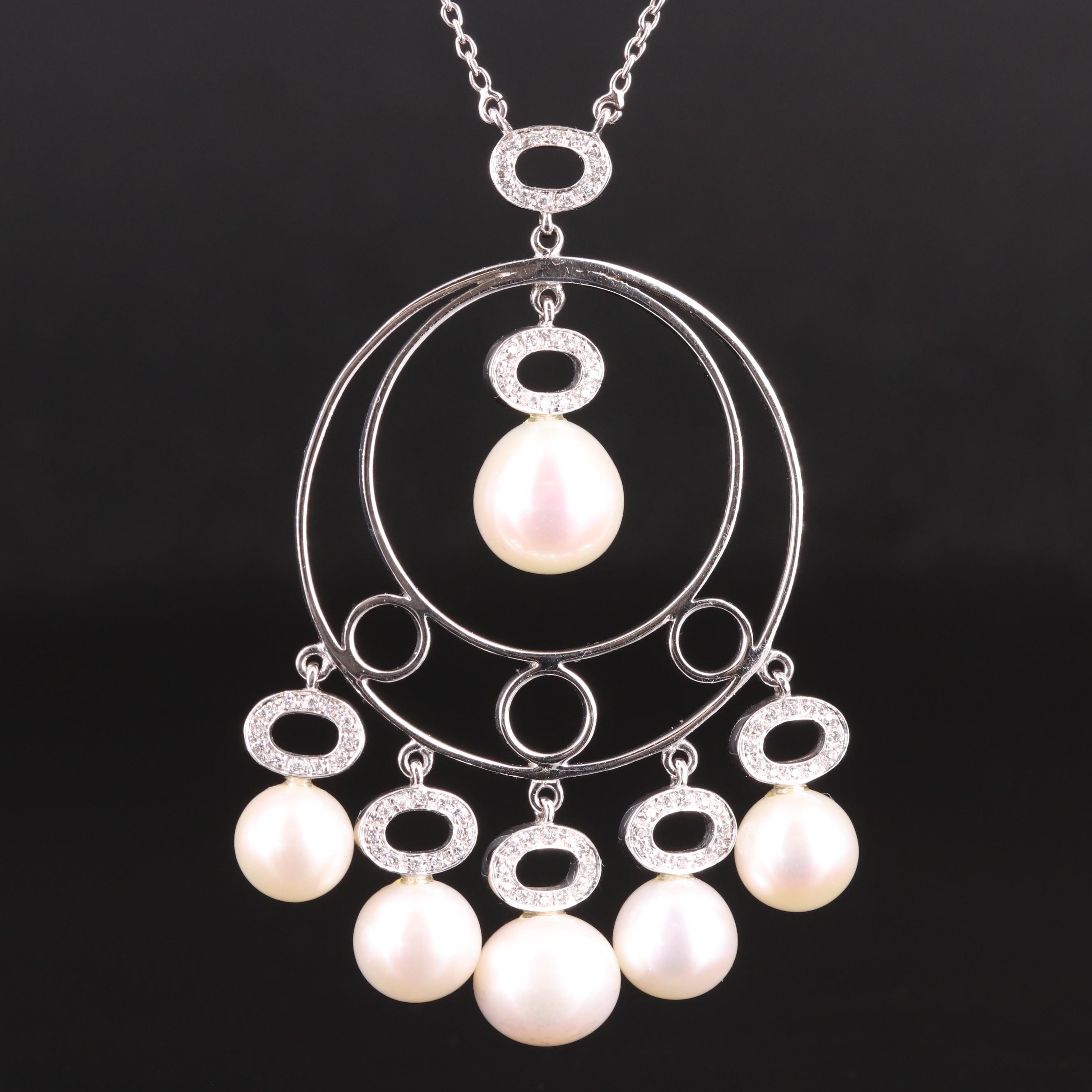 Hasbani Gioielli 18K Pearl and Diamond Necklace