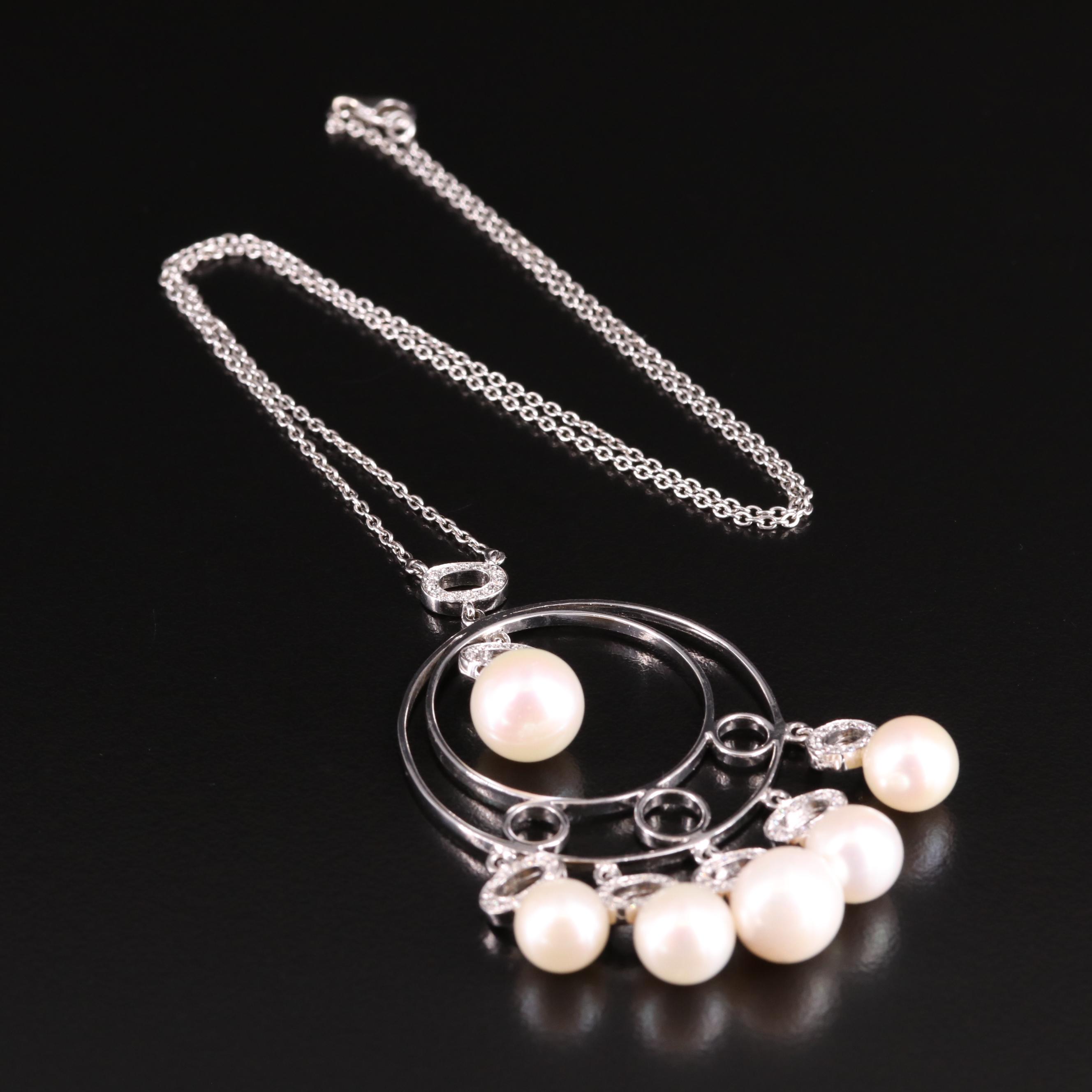 Hasbani Gioielli 18K Pearl and Diamond Necklace