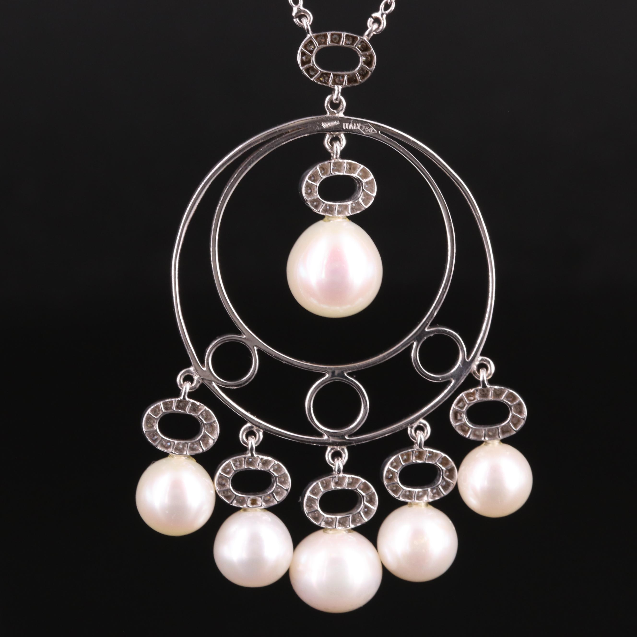 Hasbani Gioielli 18K Pearl and Diamond Necklace