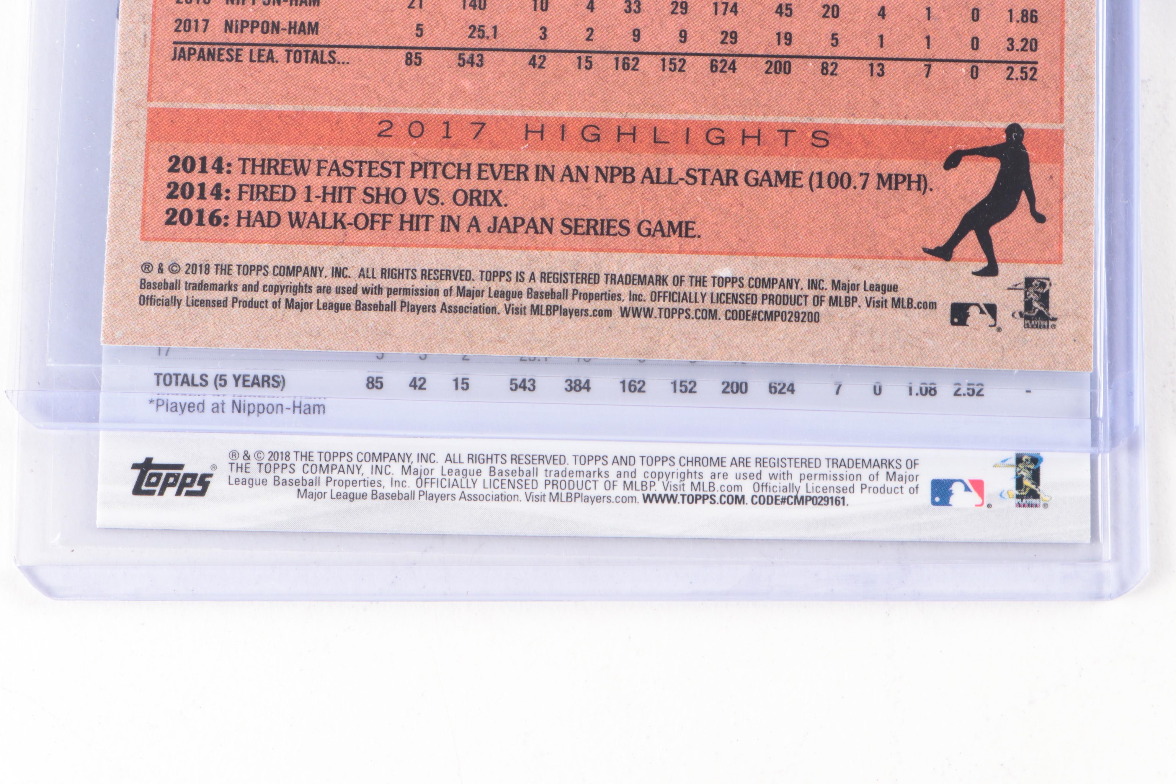 2018 Topps Chrome Shohei Ohtani Rookie Cards #150 and 1983 35th Anniversary