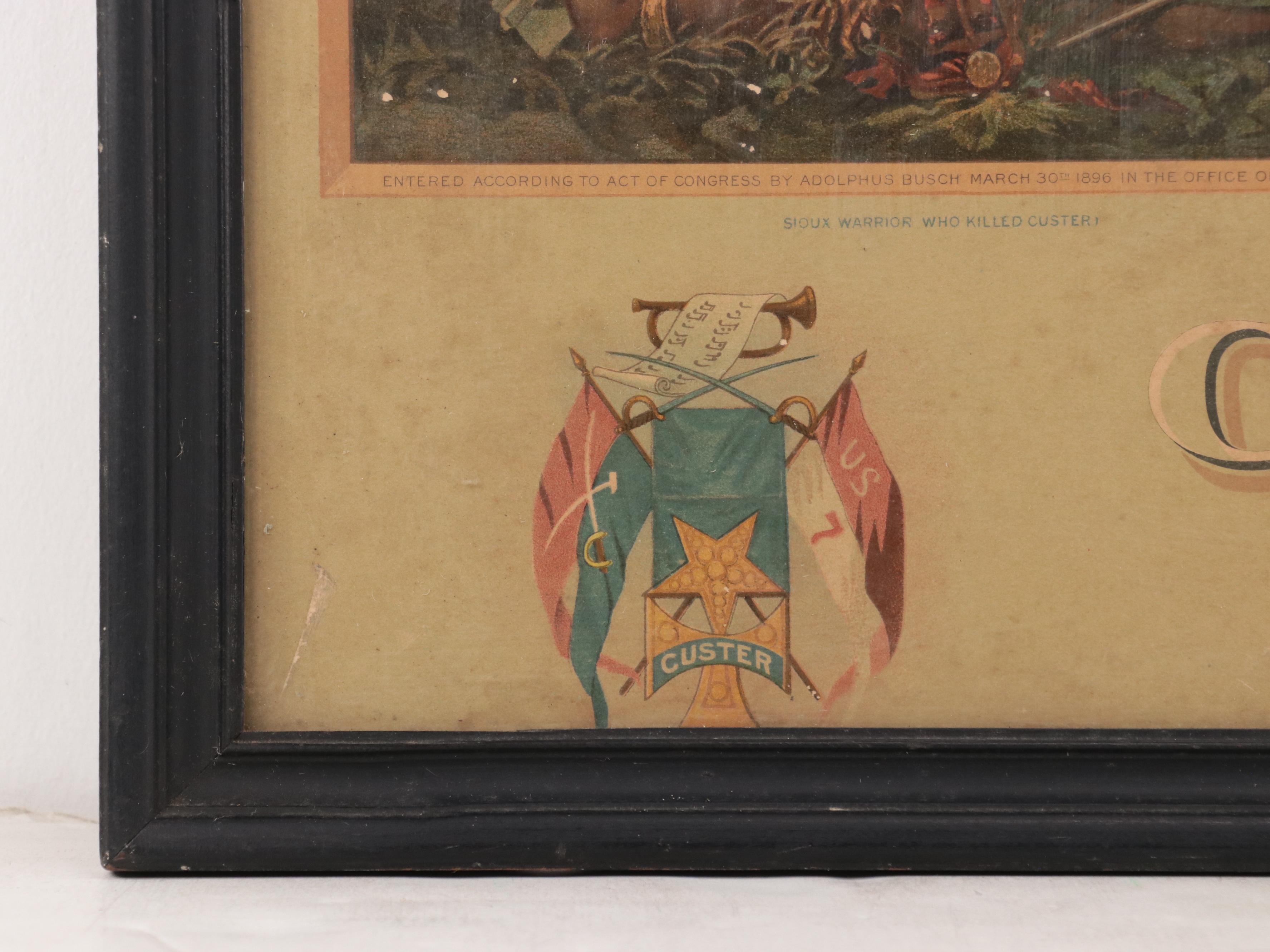 Anheuser-Busch Chromolithograph "Custer's Last Fight," 1896