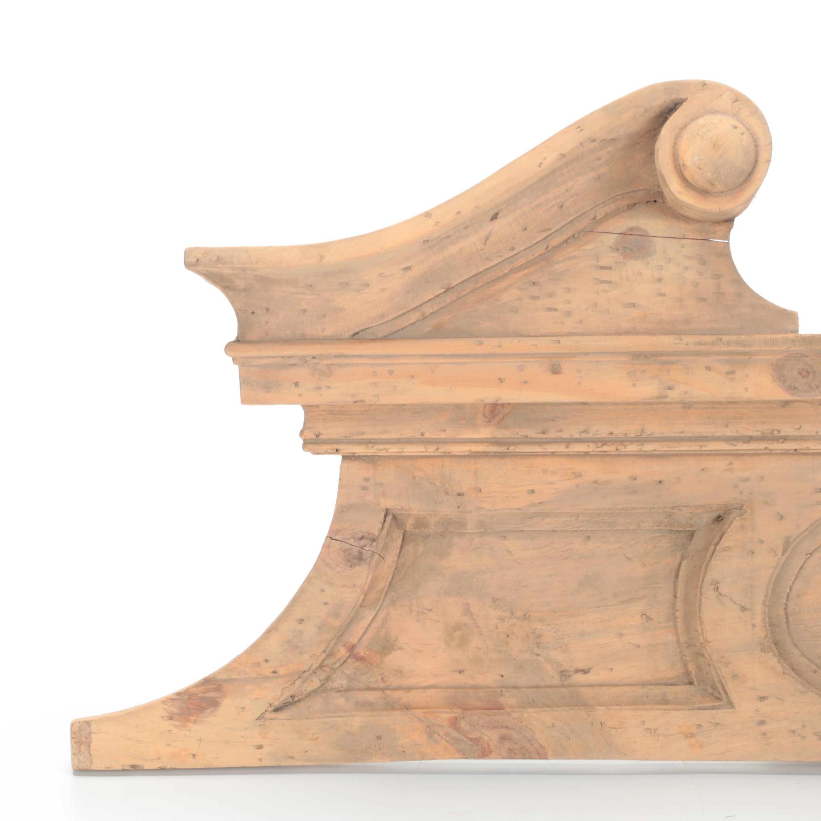 Restoration Hardware Pine Swan's Neck Architectural Pediment