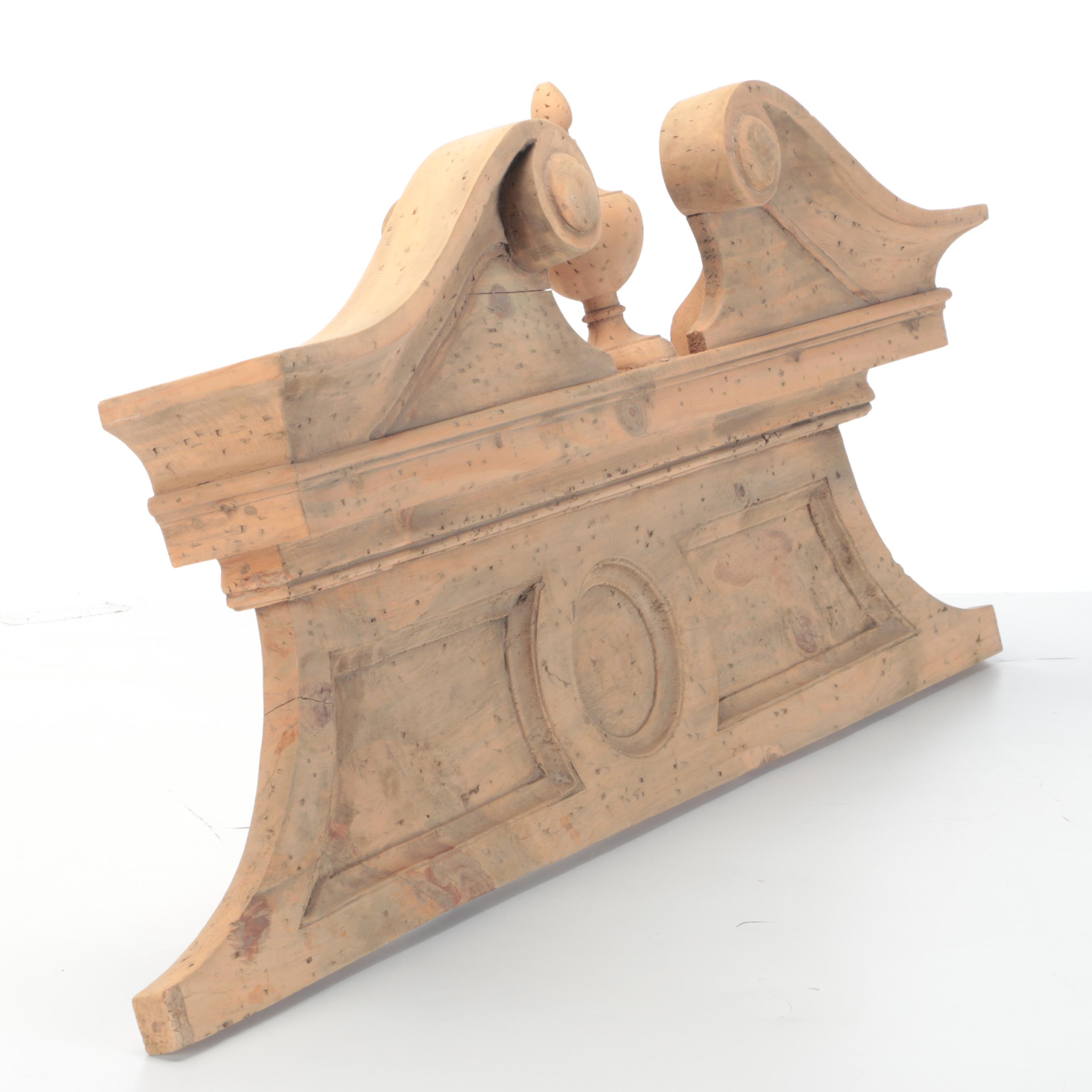 Restoration Hardware Pine Swan's Neck Architectural Pediment