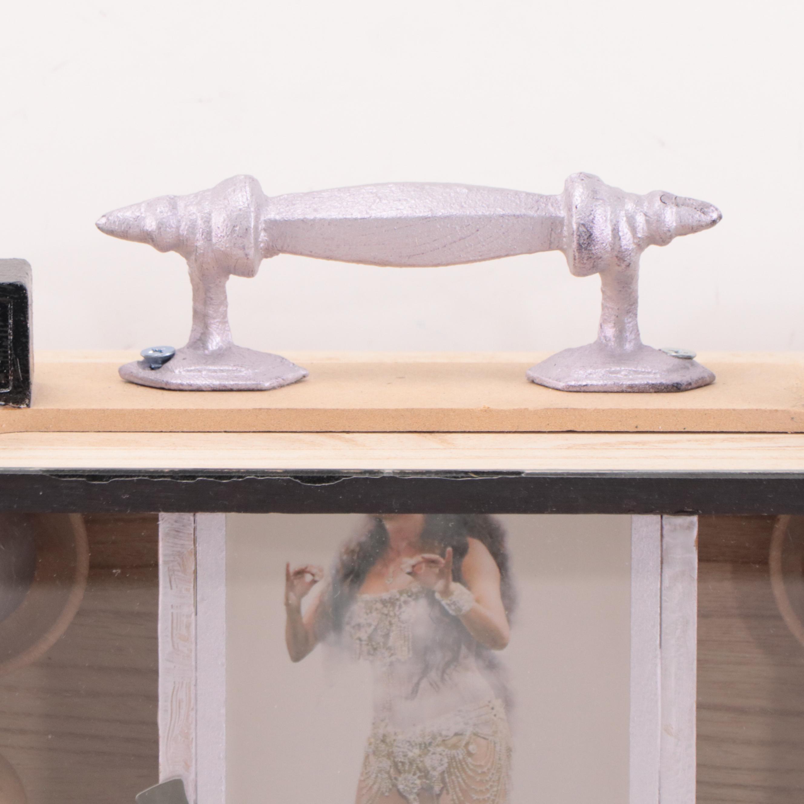 Elmer Ruff Mixed Media Assemblage Diorama with Clocks, 2022