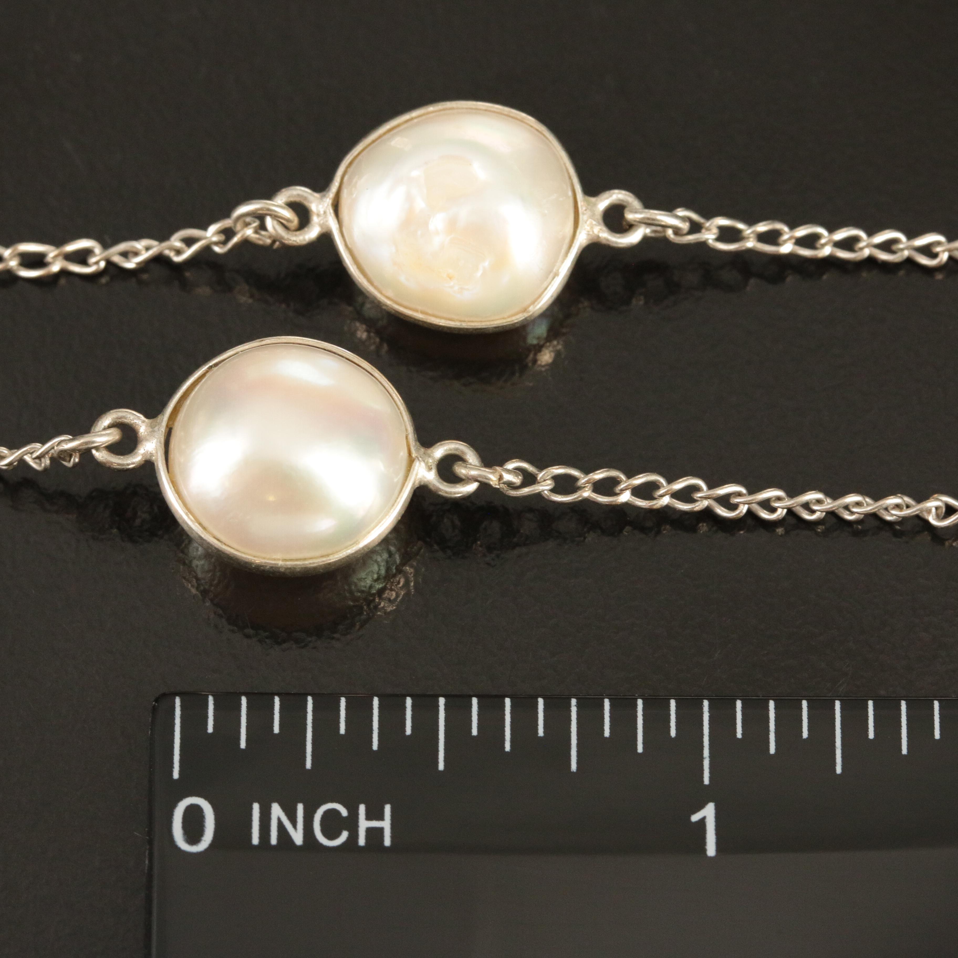 Baroque Pearl Station Necklace