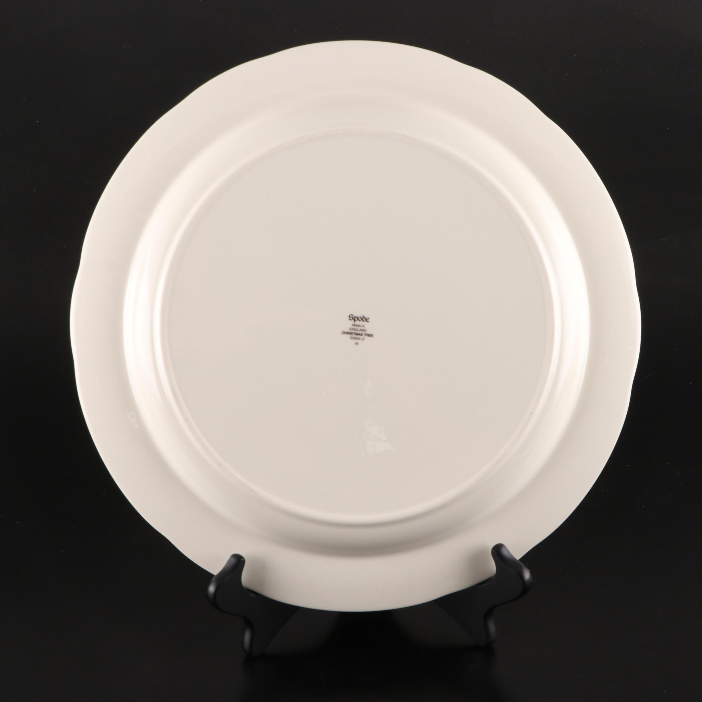 Spode "Christmas Tree" Platter with Nikko "Christmastime" Dinnerware