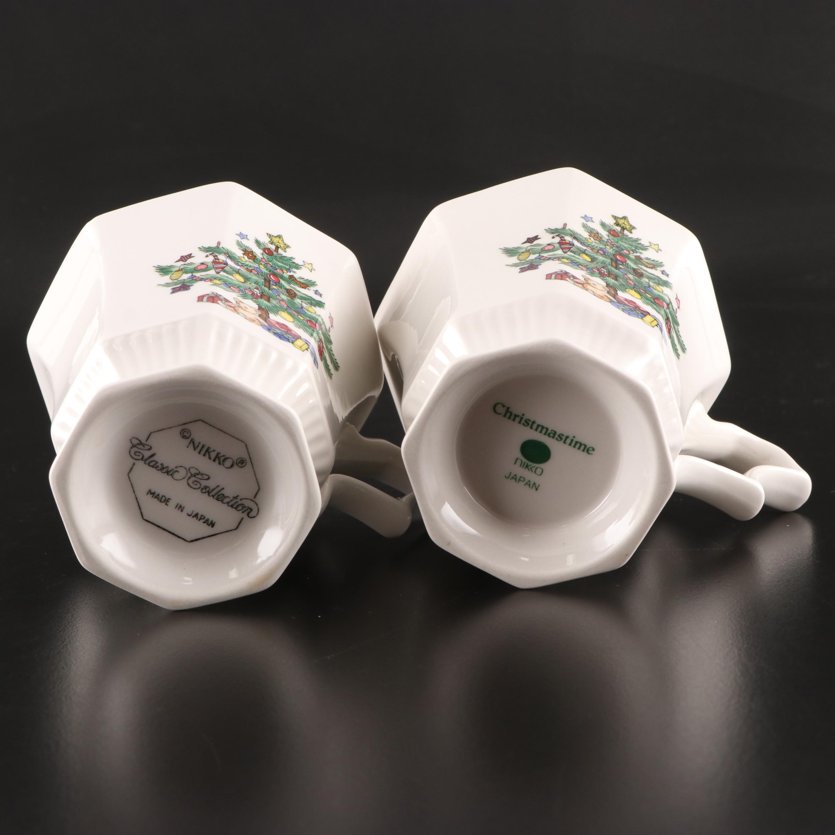 Spode "Christmas Tree" Platter with Nikko "Christmastime" Dinnerware