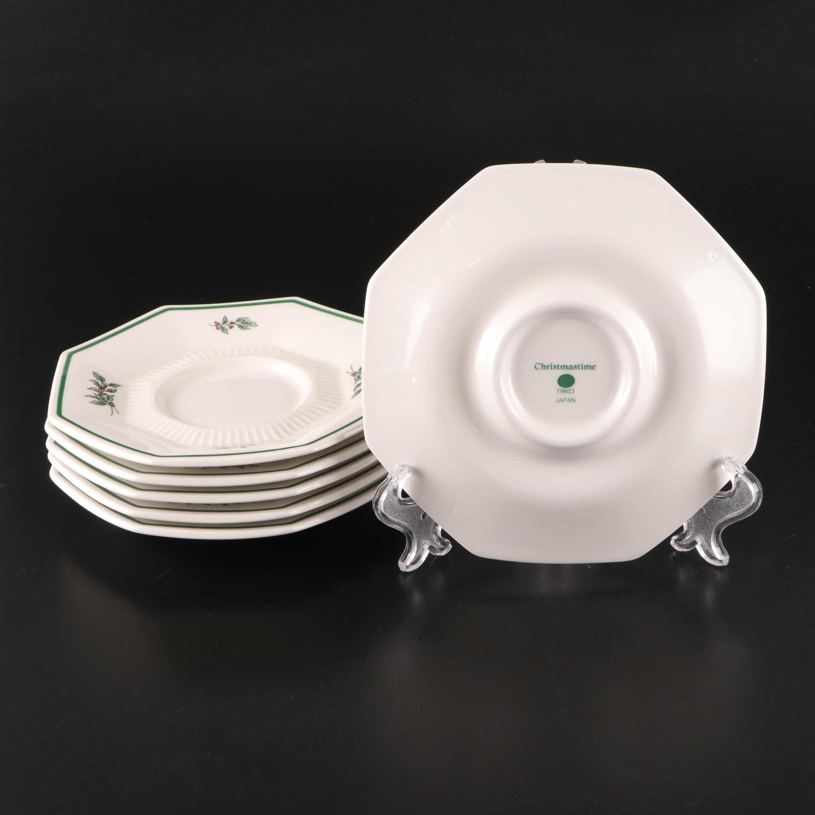 Spode "Christmas Tree" Platter with Nikko "Christmastime" Dinnerware