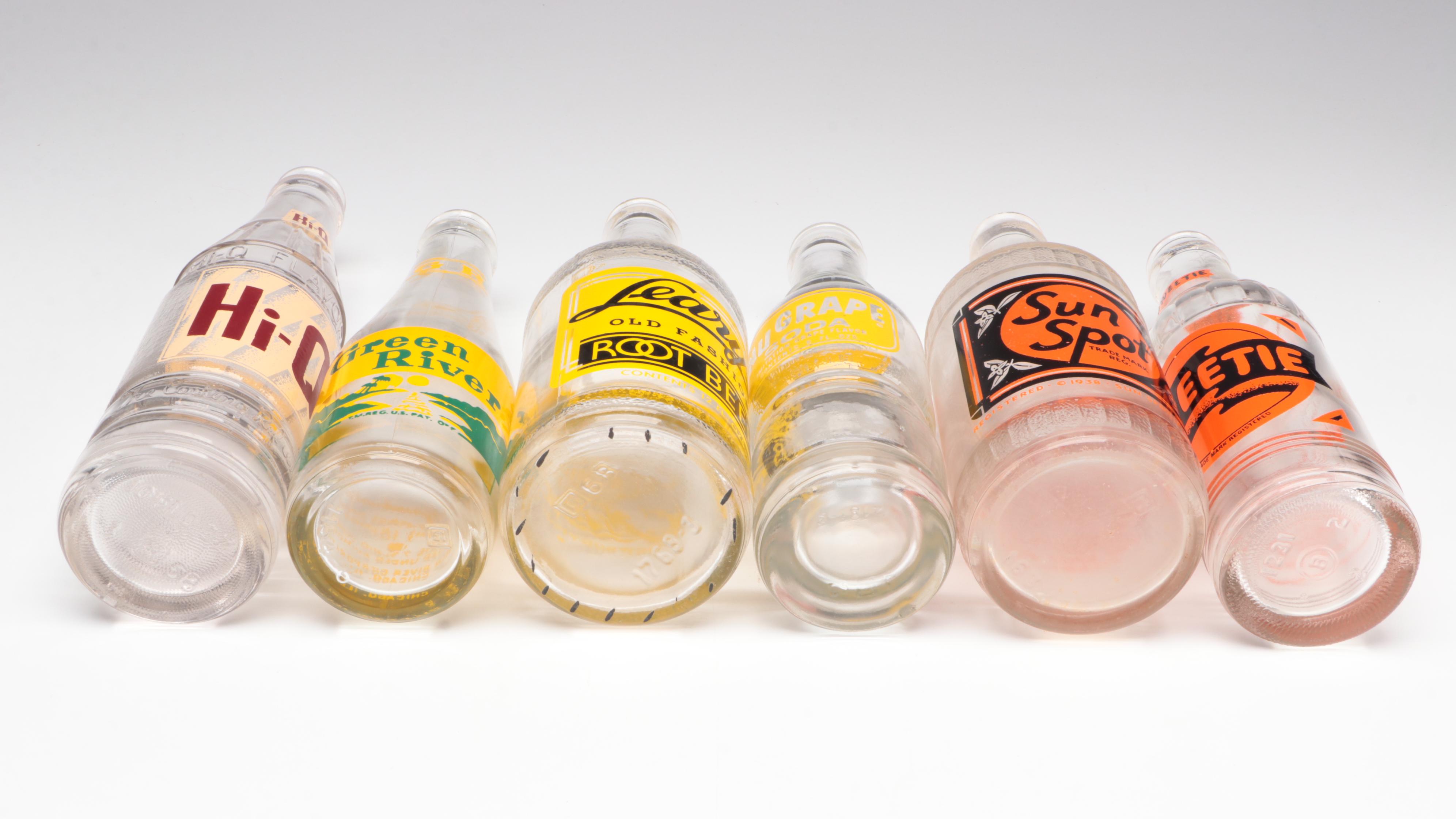Grapette, Sun-Drop, Donald Duck Cola and More Labeled Glass Soda Bottles
