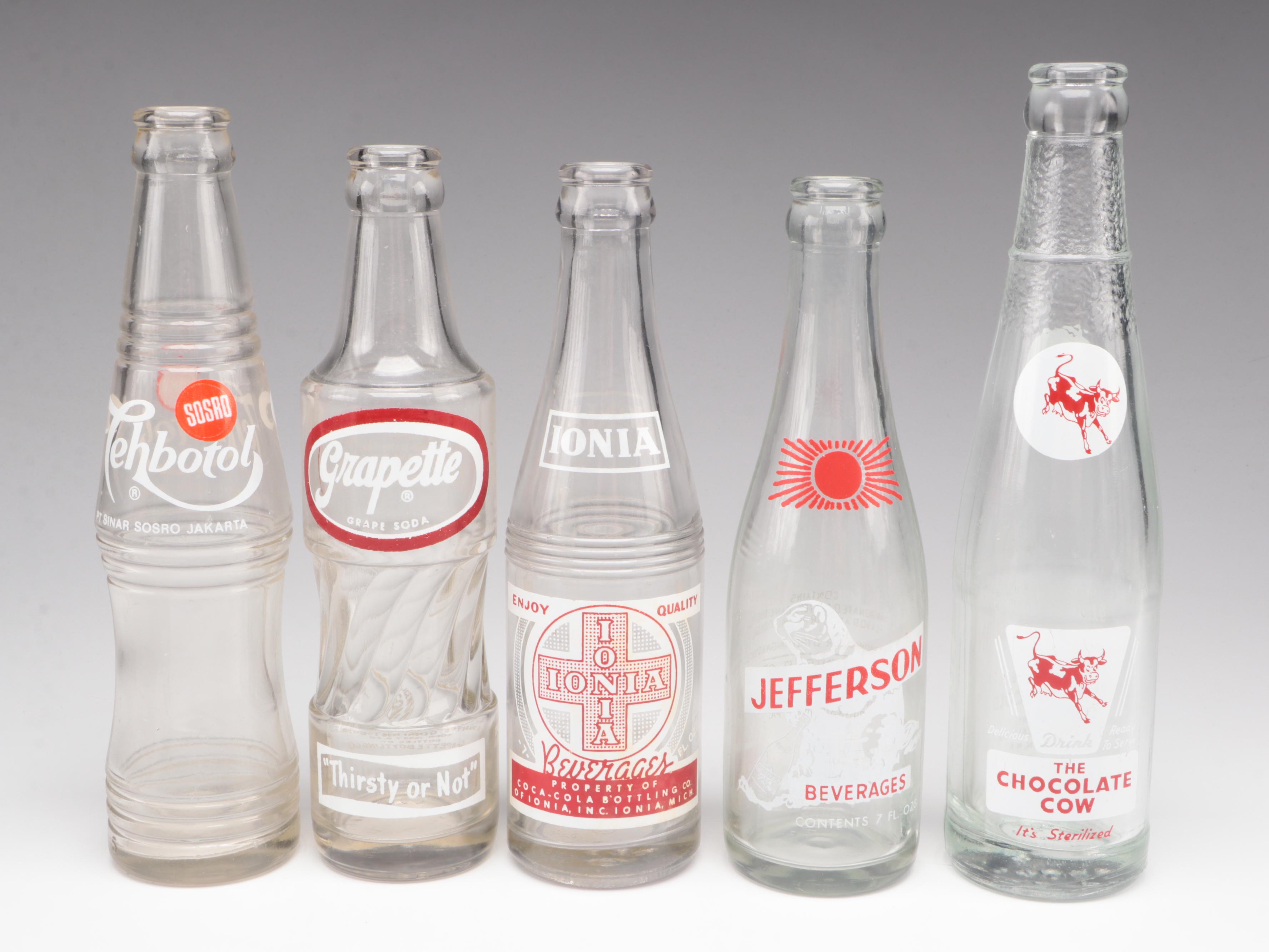 Grapette, Sun-Drop, Donald Duck Cola and More Labeled Glass Soda Bottles