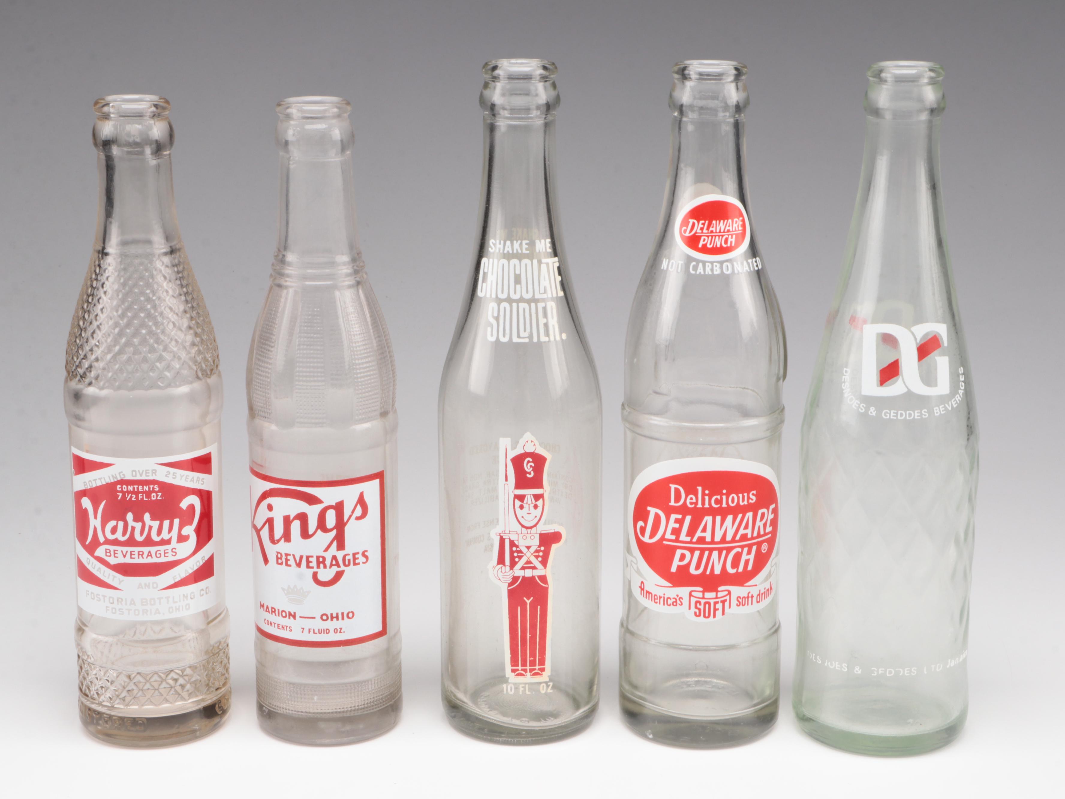 Grapette, Sun-Drop, Donald Duck Cola and More Labeled Glass Soda Bottles