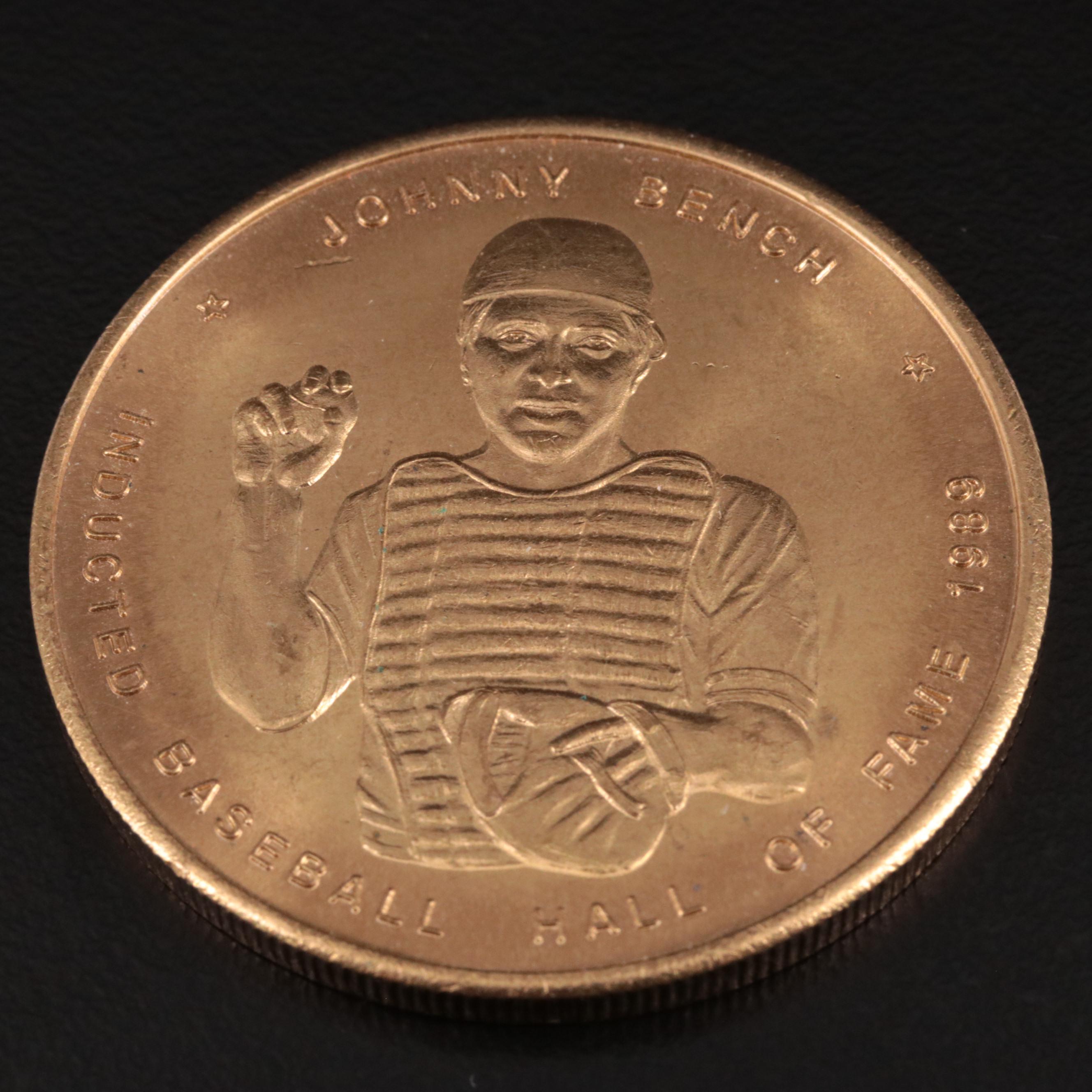 1989 Johnny Bench Hall of Fame Induction Medal