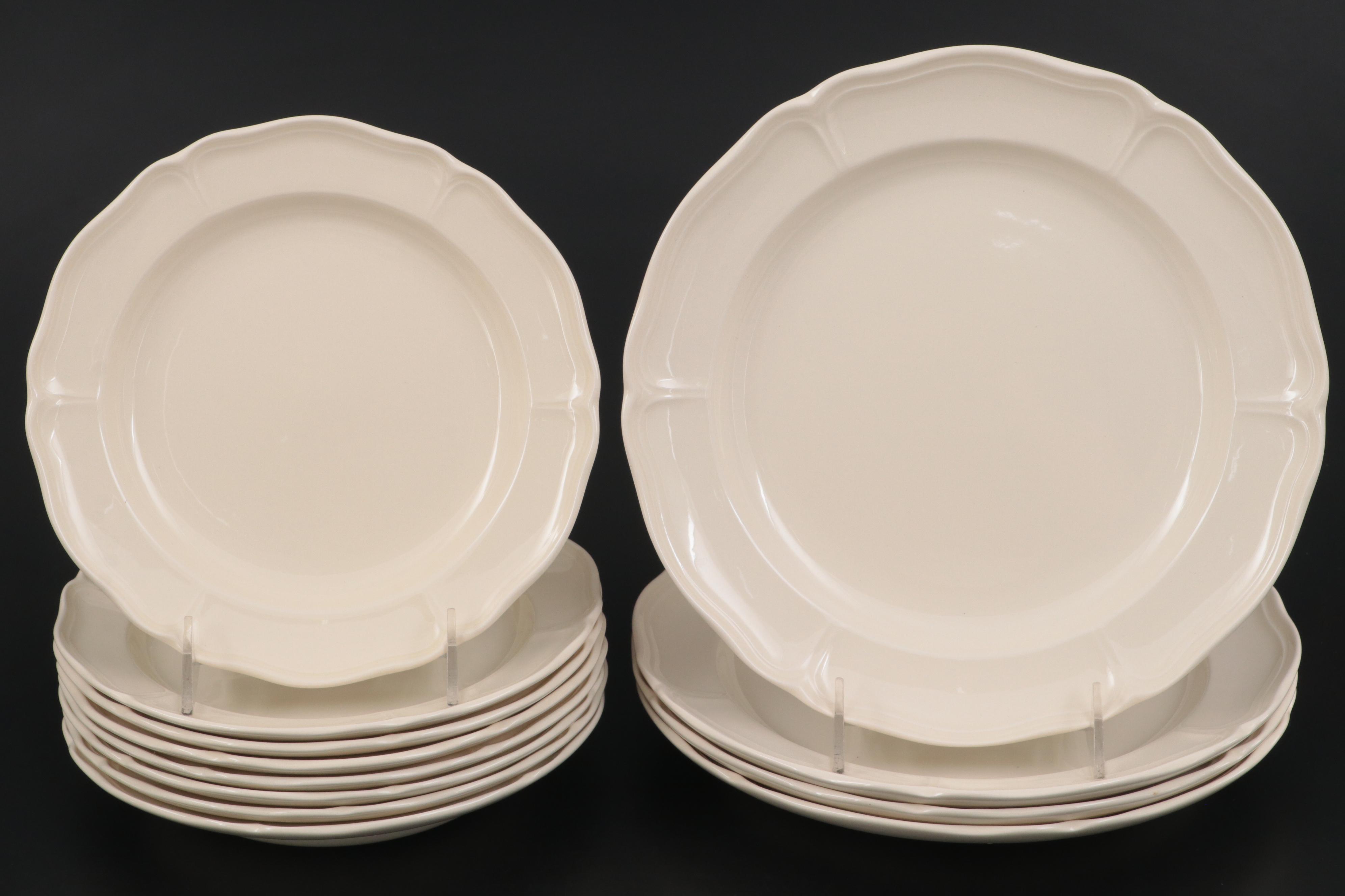 Wedgwood "Edme" Orange Bowl with "Queen's Plain" Plates and Other Tableware