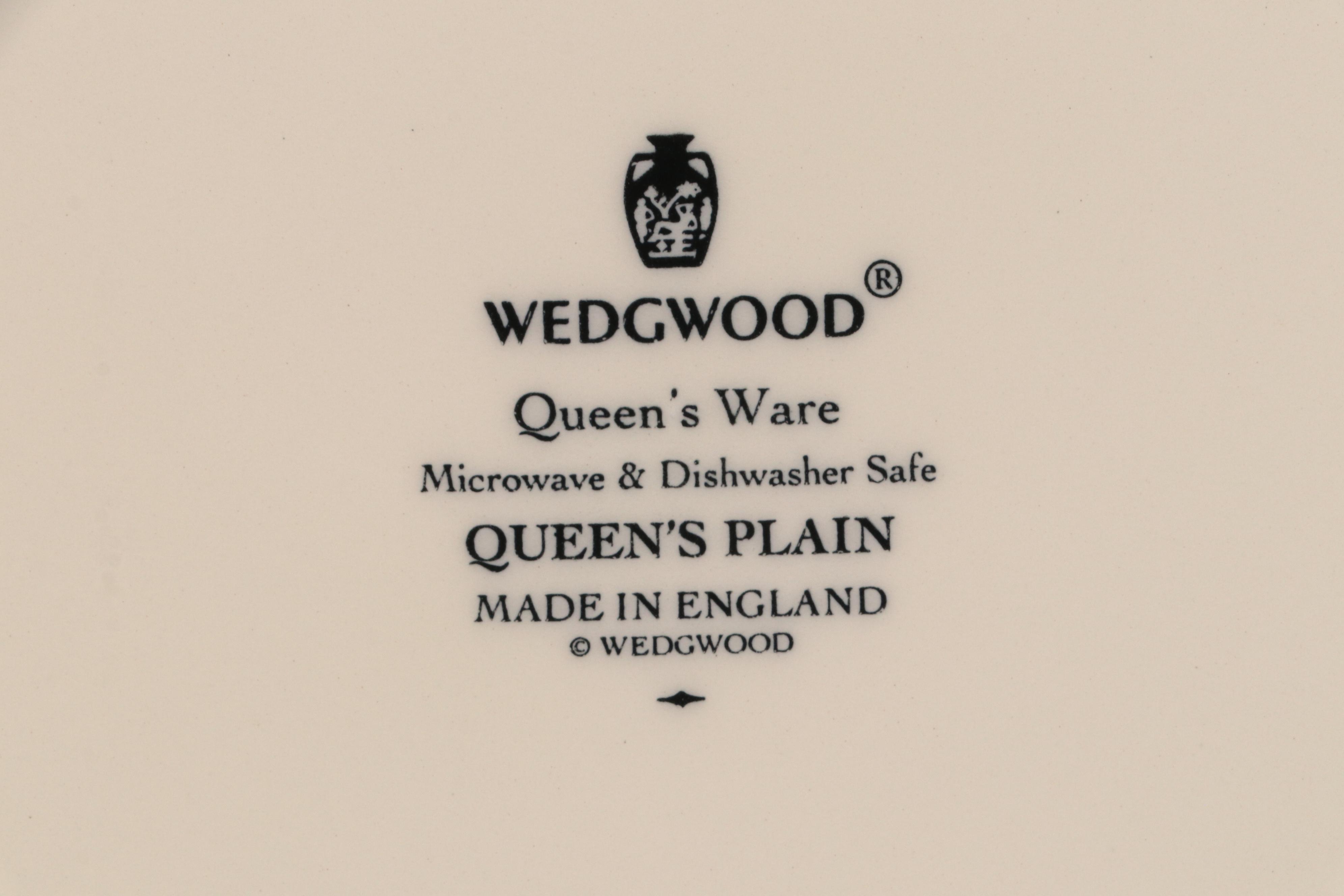 Wedgwood "Edme" Orange Bowl with "Queen's Plain" Plates and Other Tableware