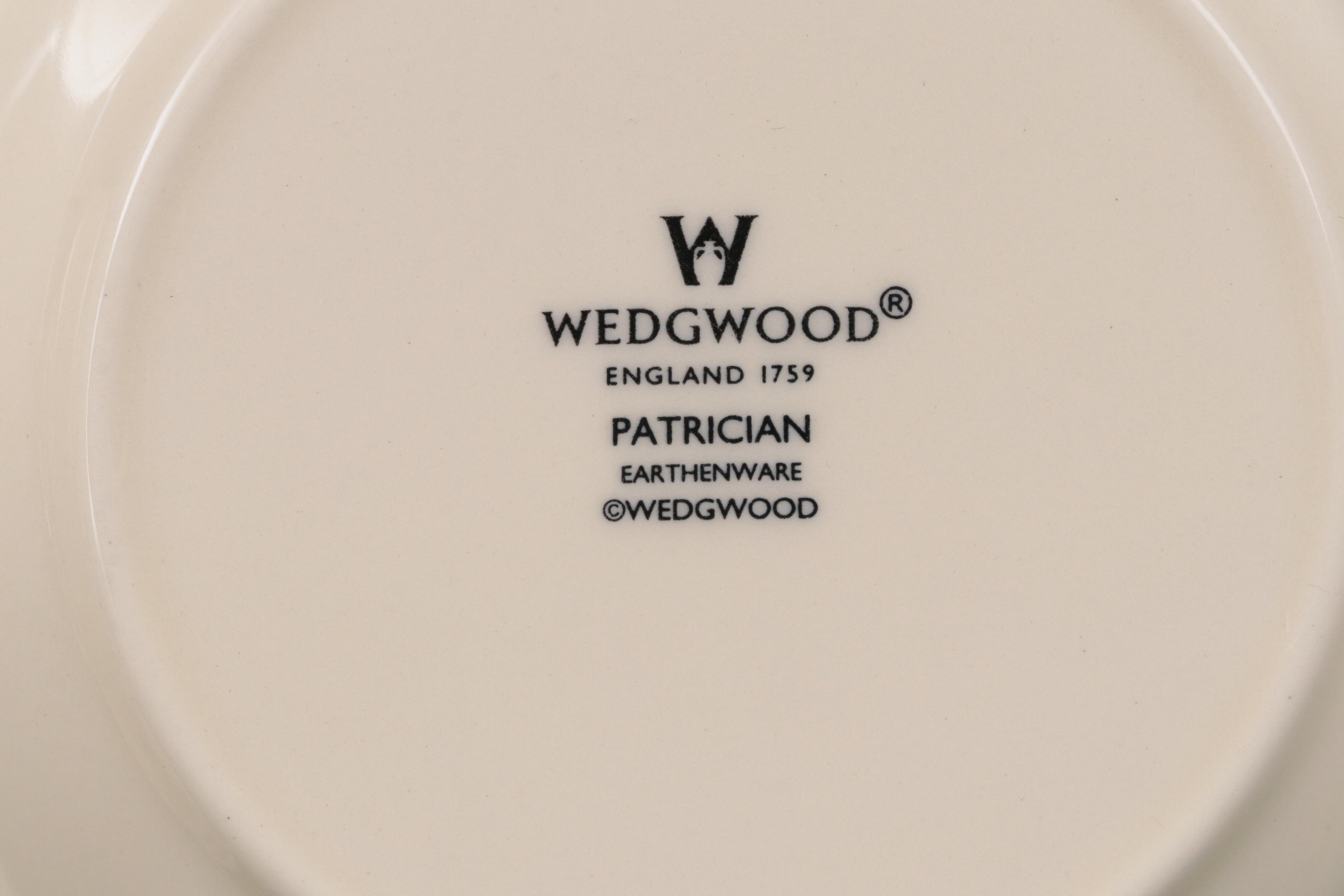 Wedgwood "Edme" Orange Bowl with "Queen's Plain" Plates and Other Tableware