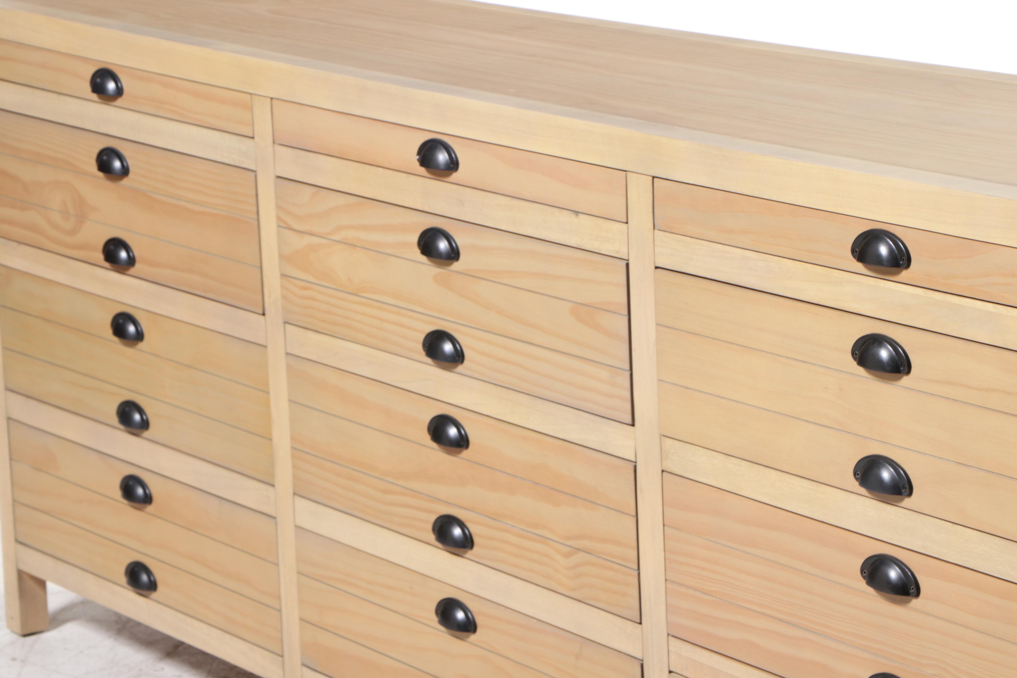 Contemporary Wooden Twelve Drawer Chest