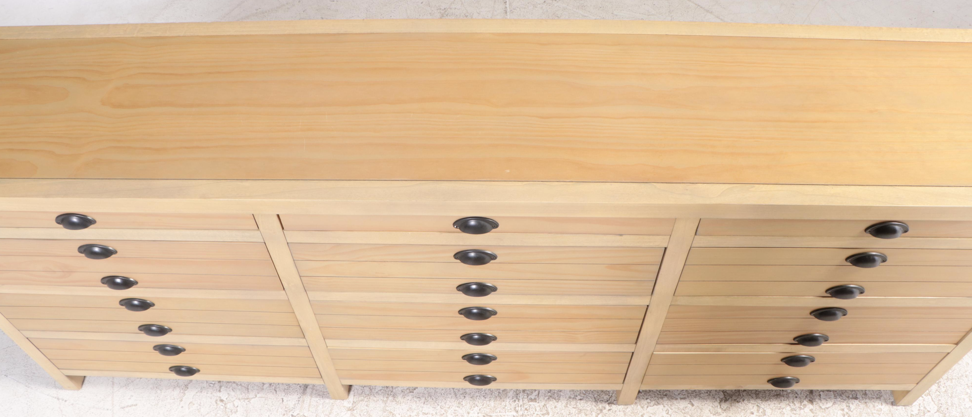 Contemporary Wooden Twelve Drawer Chest