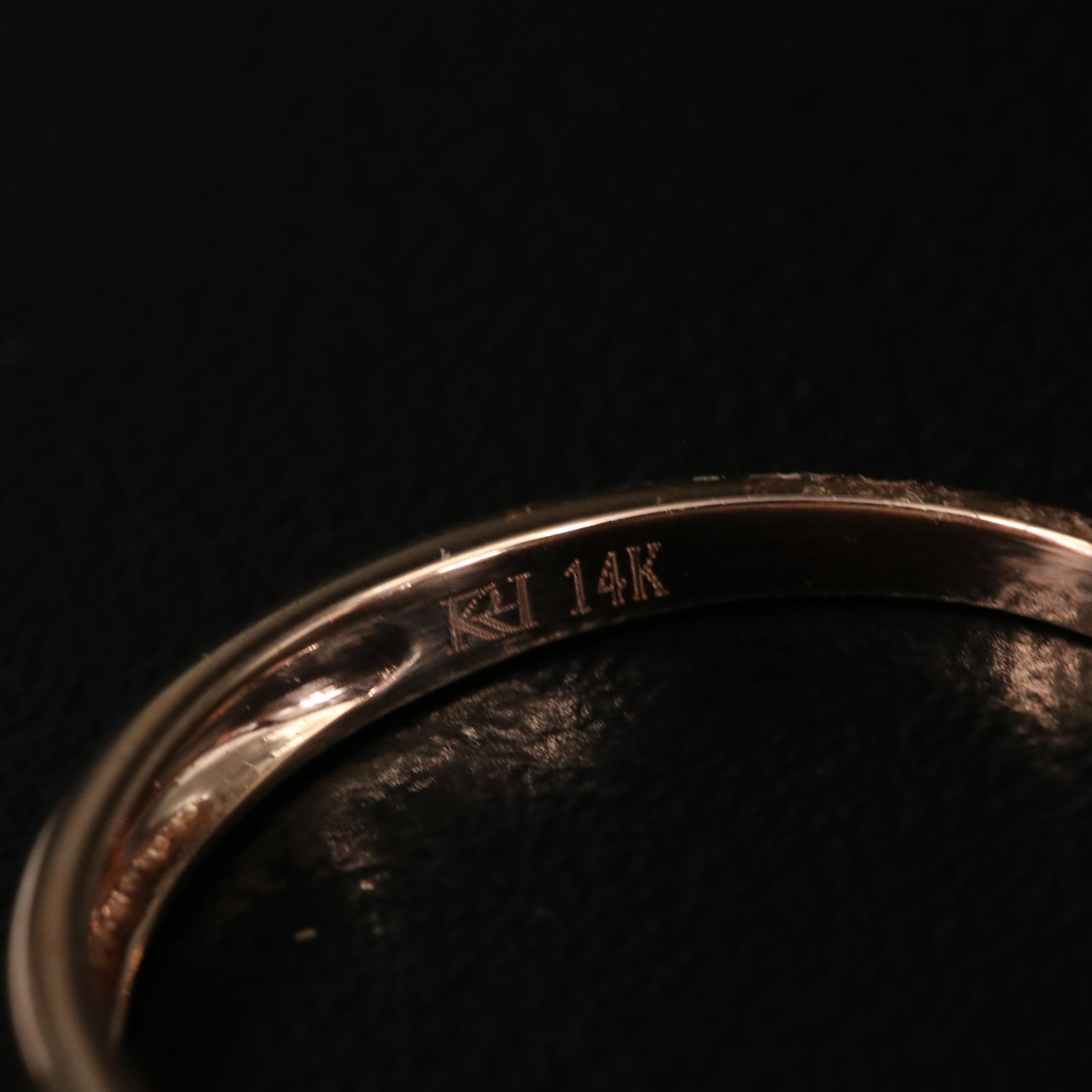 14K Rose Gold Three Stone Opal Ring