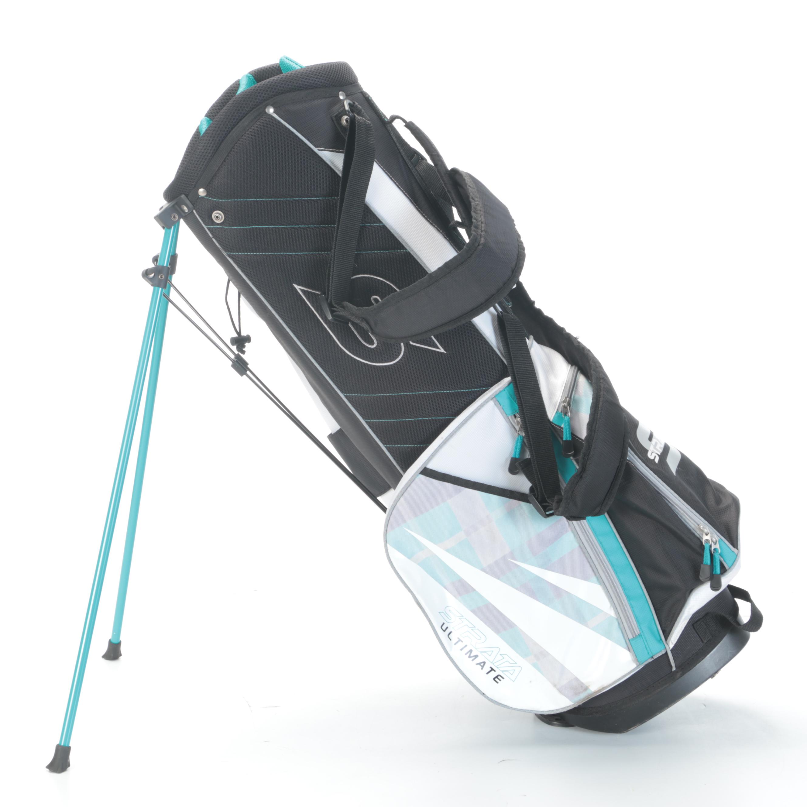 Strata Ultimate Golf Clubs and Bag with Clicgear Model 3.5+ Trolley