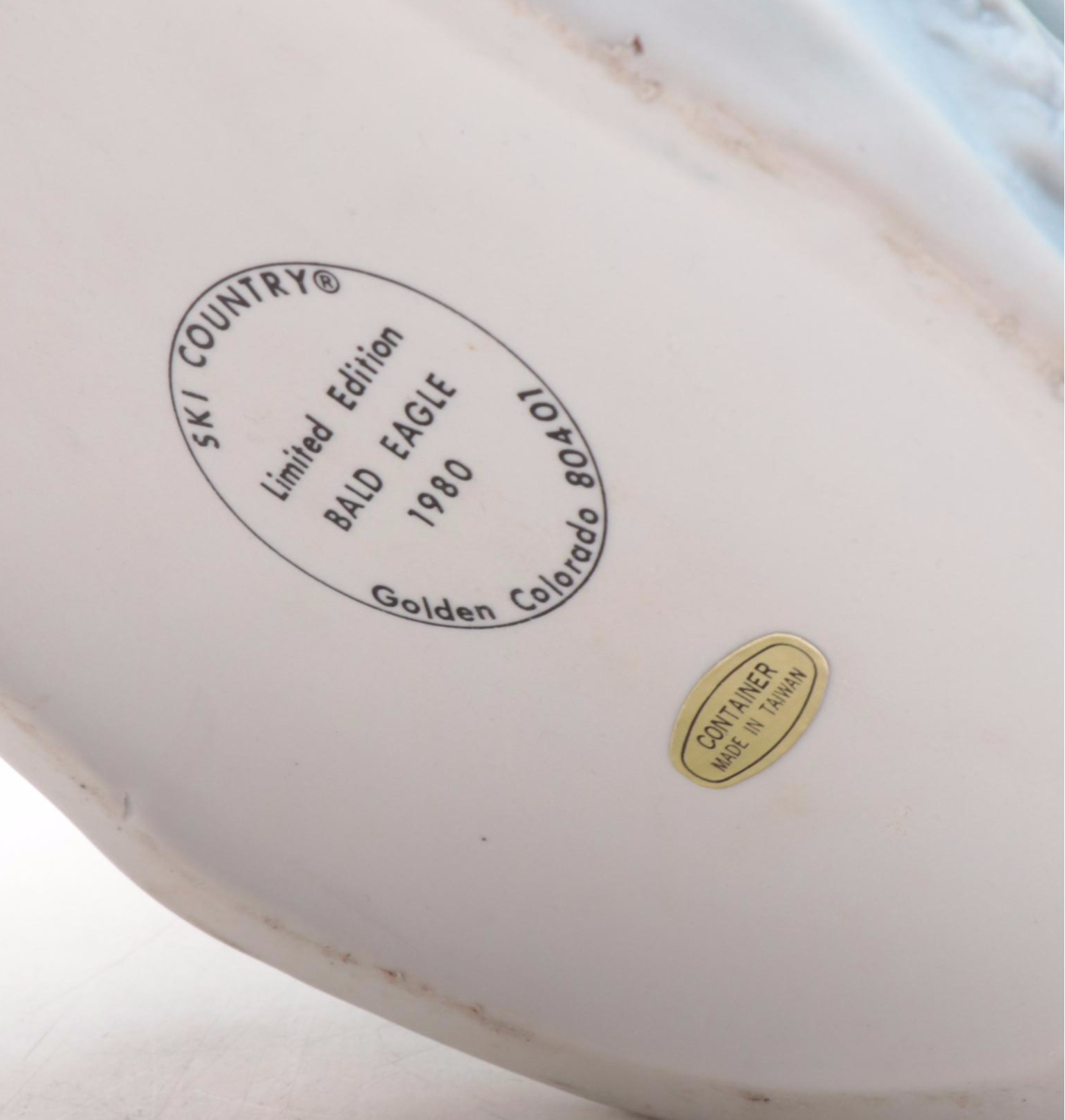 Ski Country Limited Edition "Bald Eagle" Ceramic Whiskey Decanter, 1980