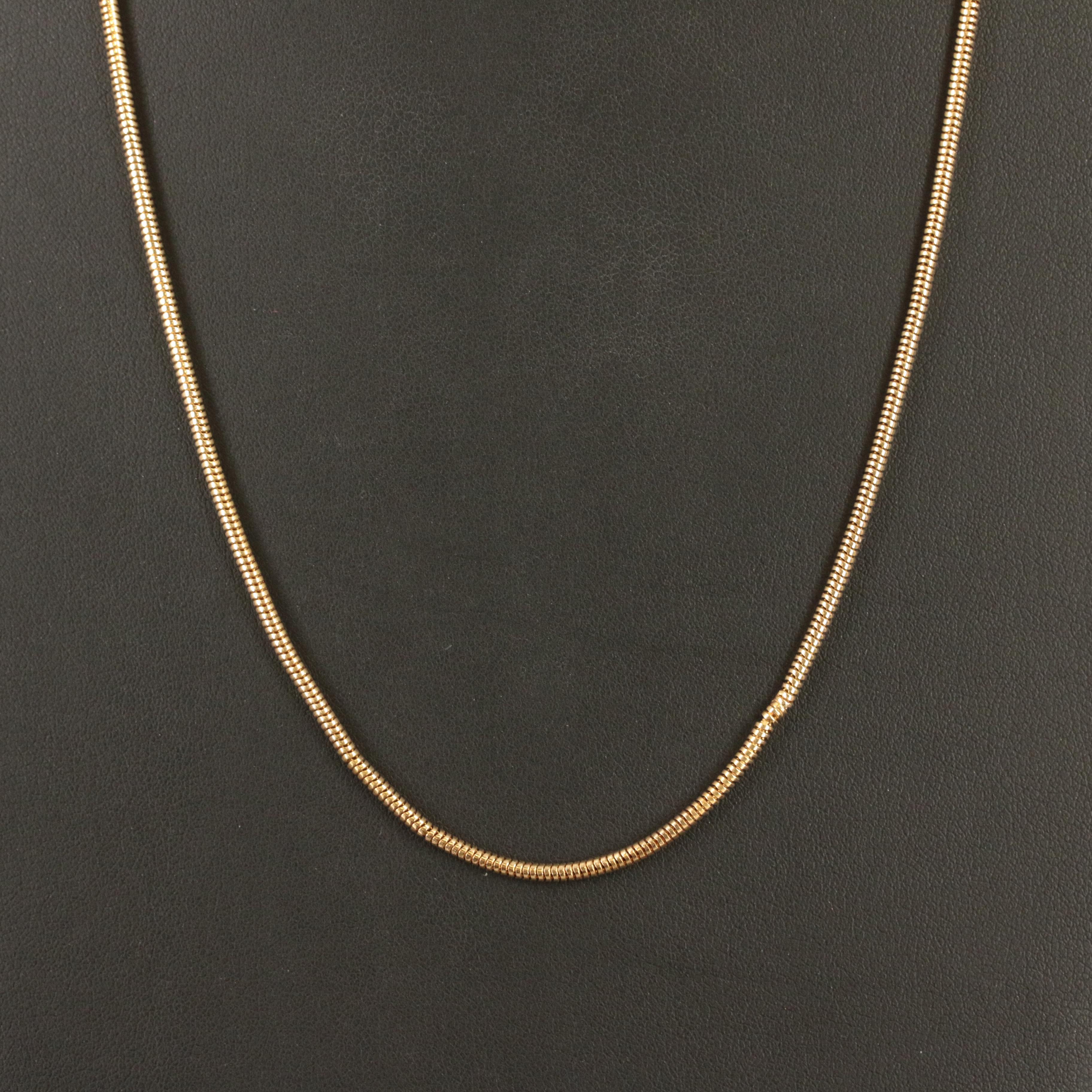 Italian 18K Round Snake Chain Necklace
