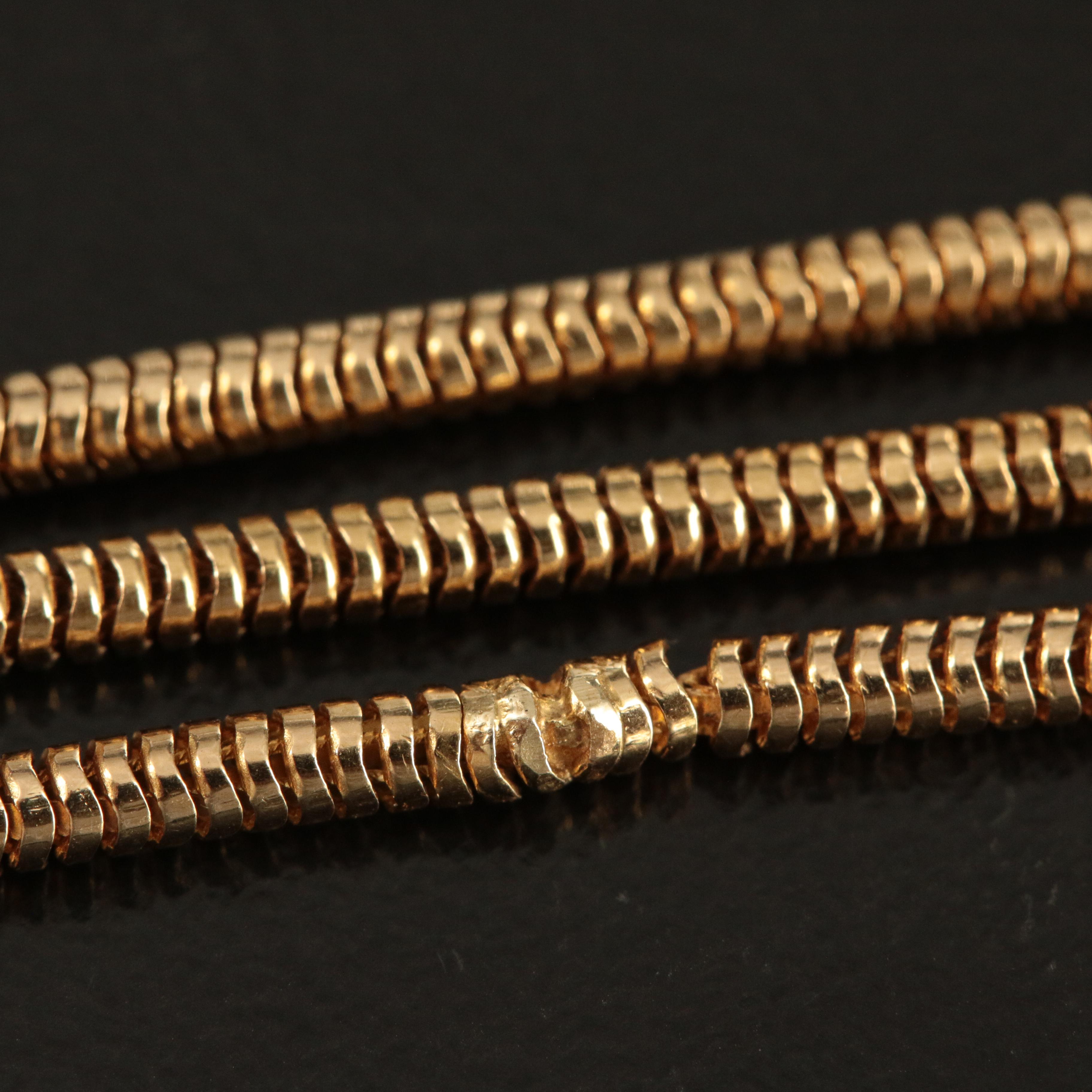 Italian 18K Round Snake Chain Necklace