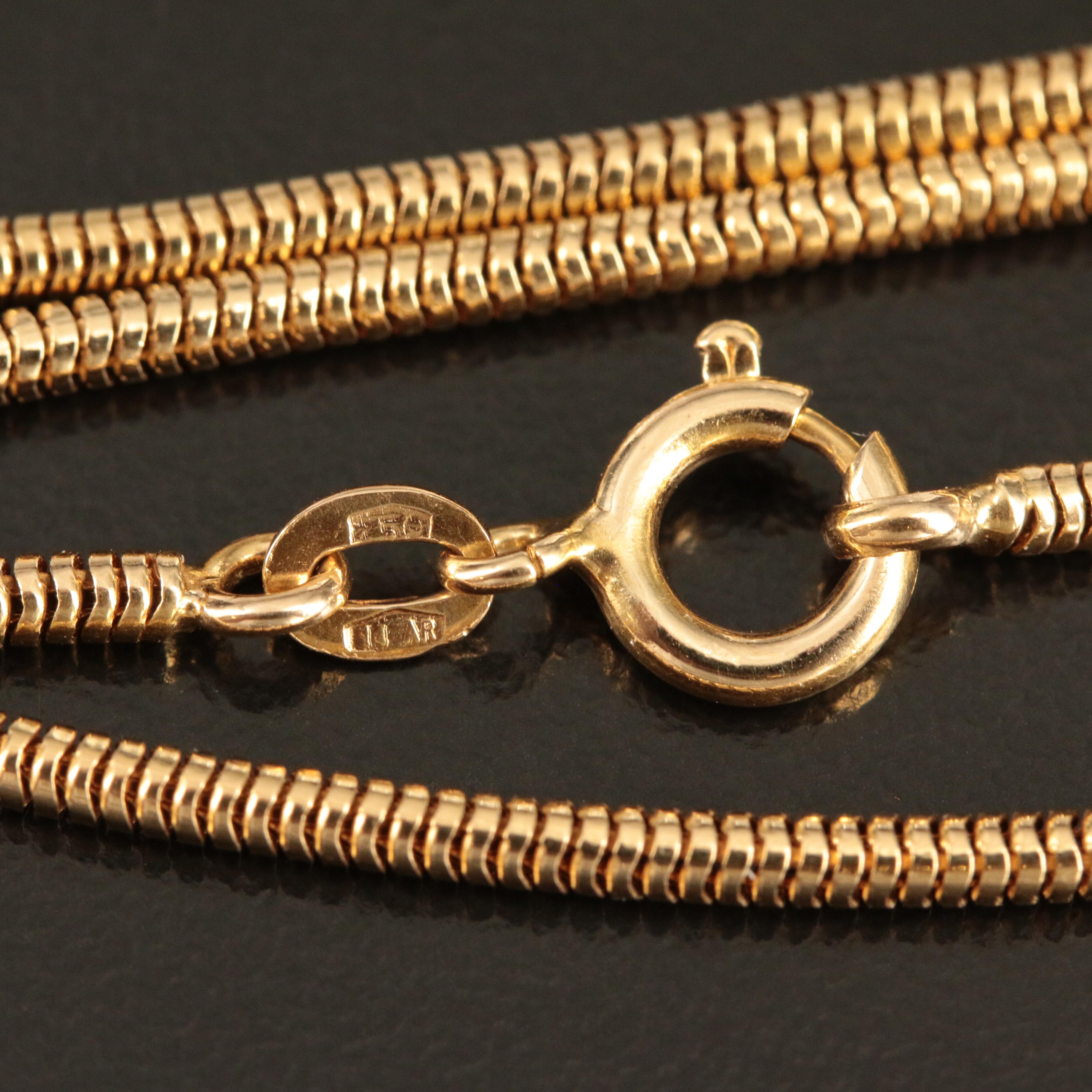 Italian 18K Round Snake Chain Necklace