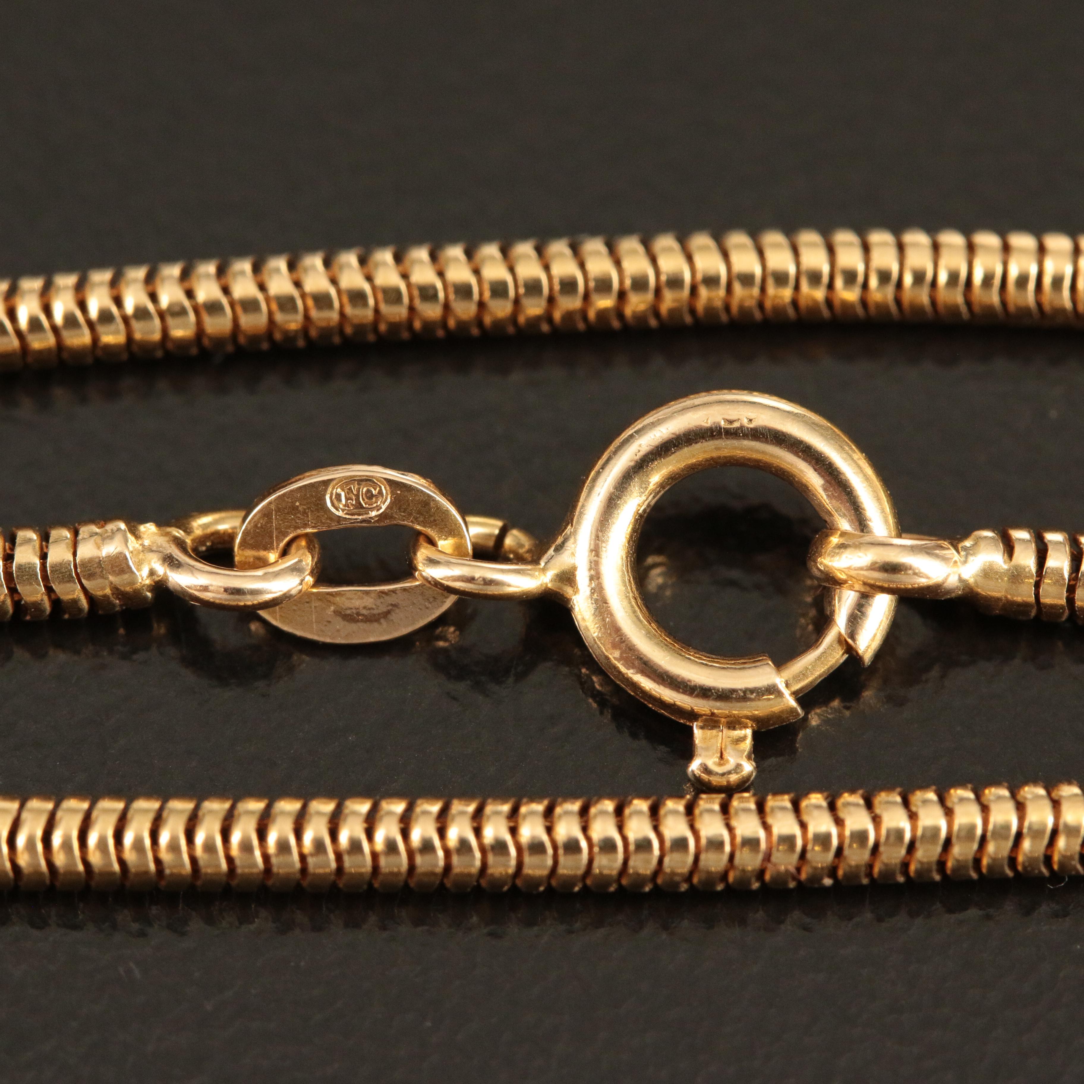 Italian 18K Round Snake Chain Necklace