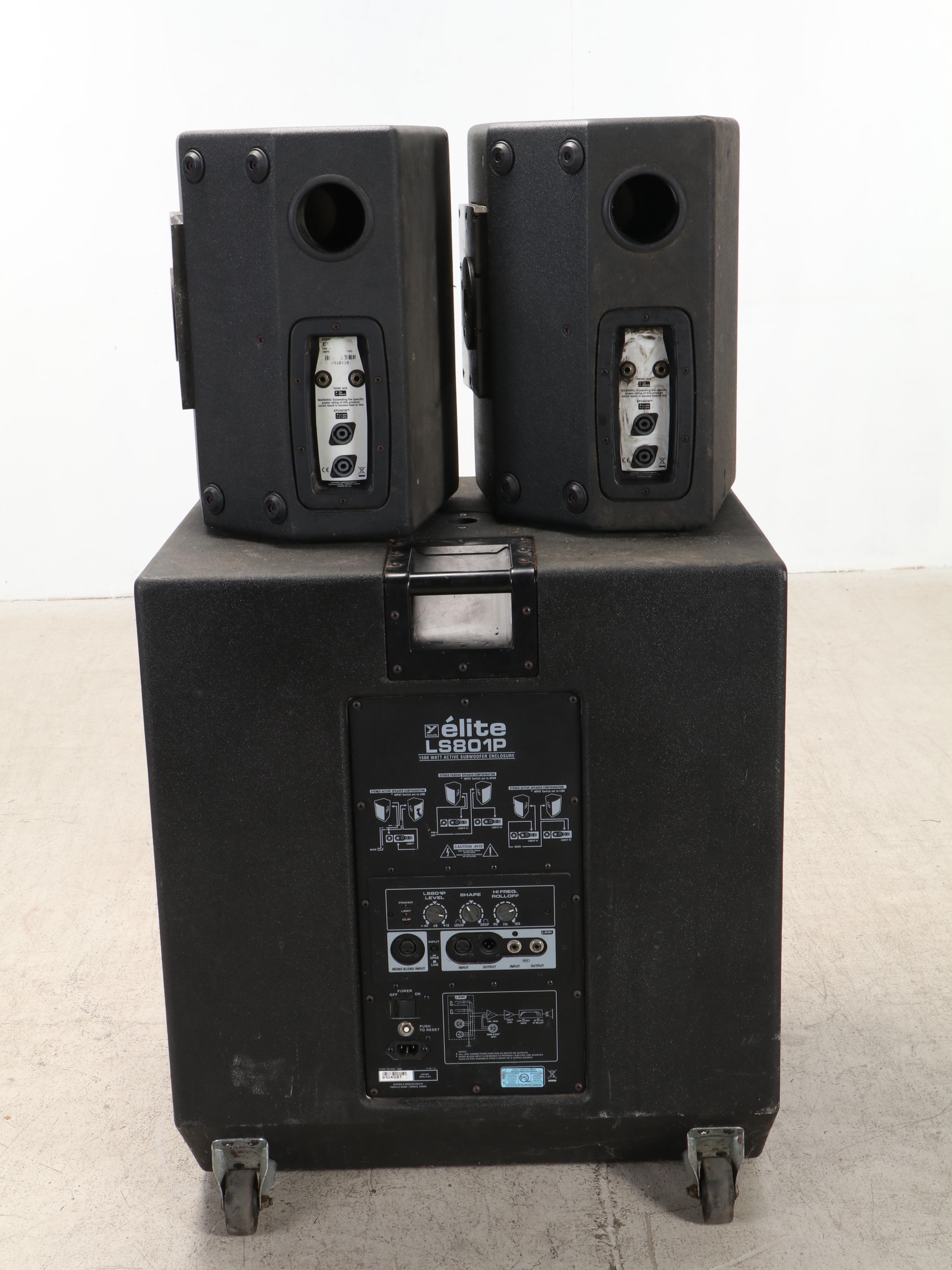 Yorkville Elite LS801P Subwoofer and Speakers