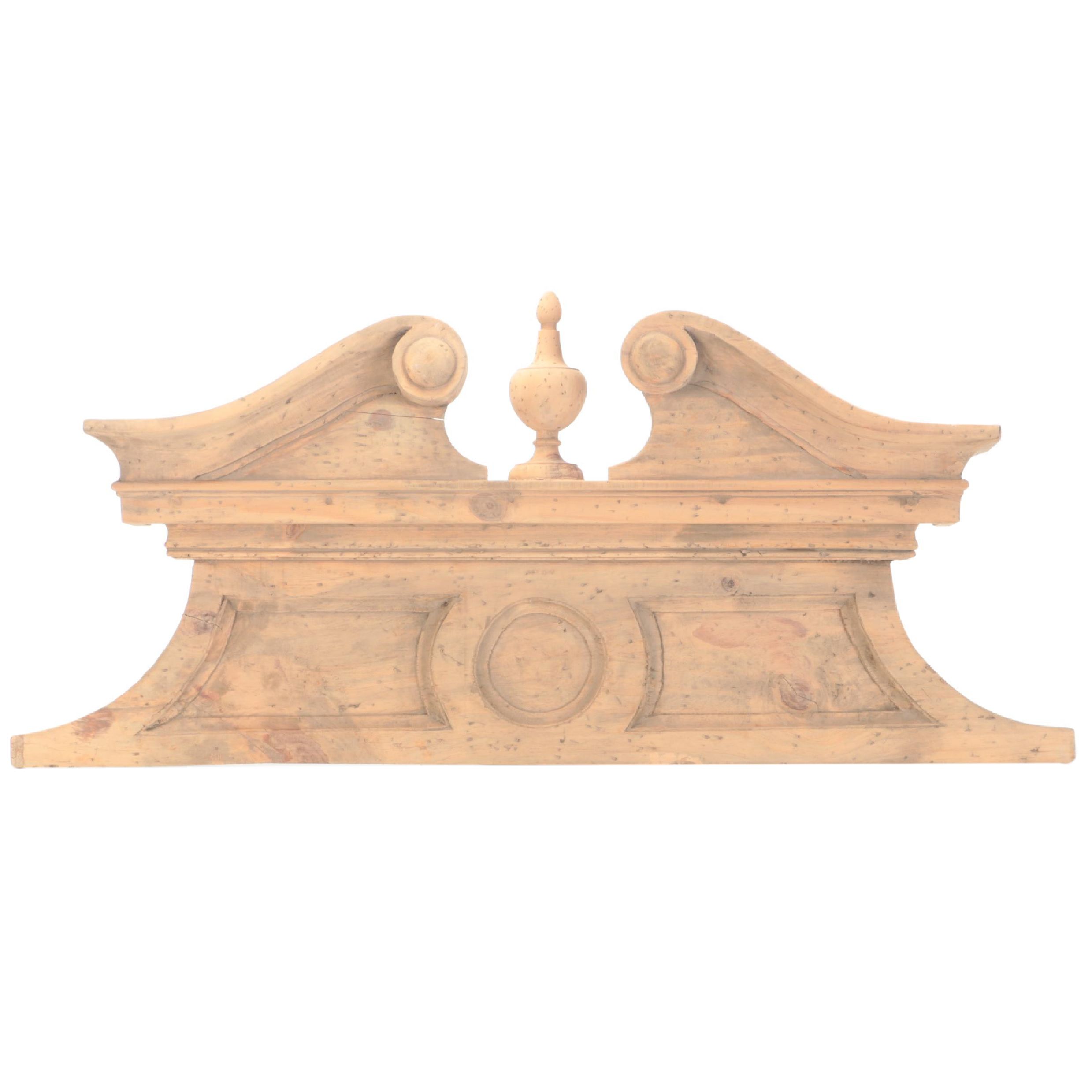 Restoration Hardware Pine Swan's Neck Architectural Pediment