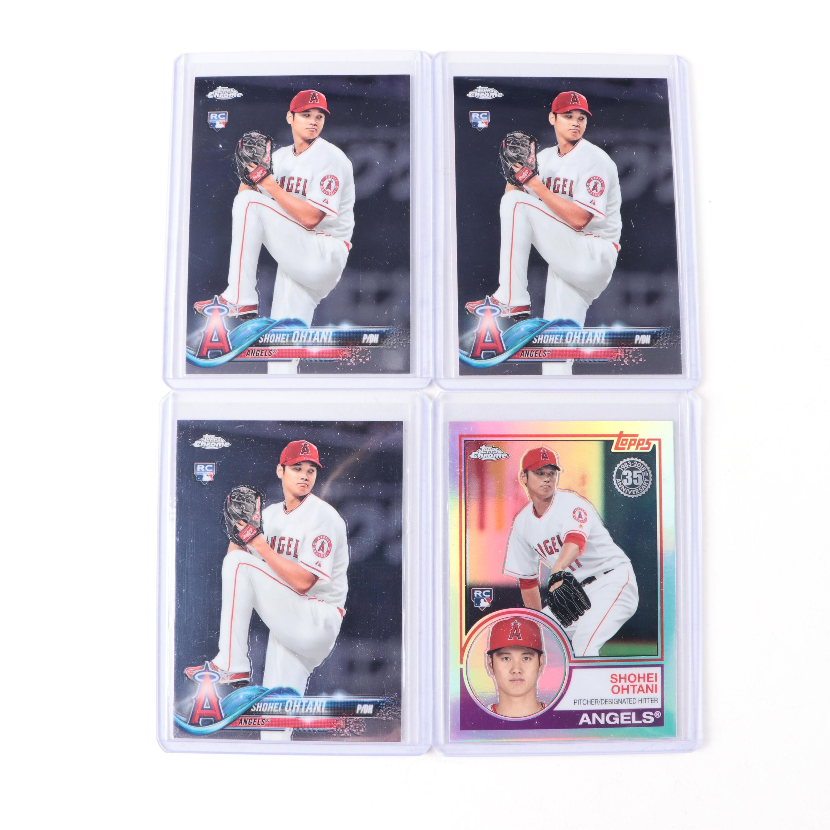 2018 Topps Chrome Shohei Ohtani Rookie Cards #150 and 1983 35th Anniversary