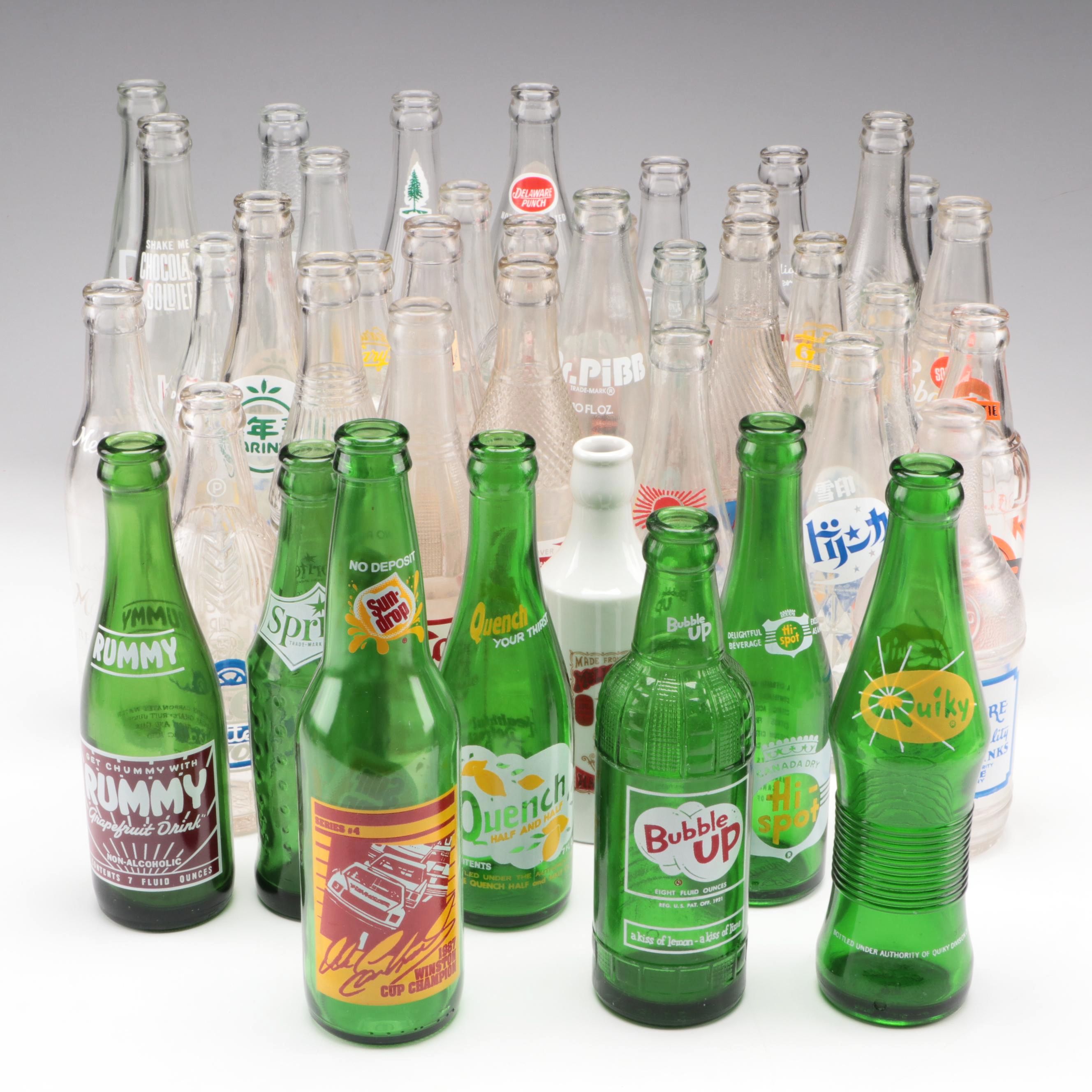 Grapette, Sun-Drop, Donald Duck Cola and More Labeled Glass Soda Bottles
