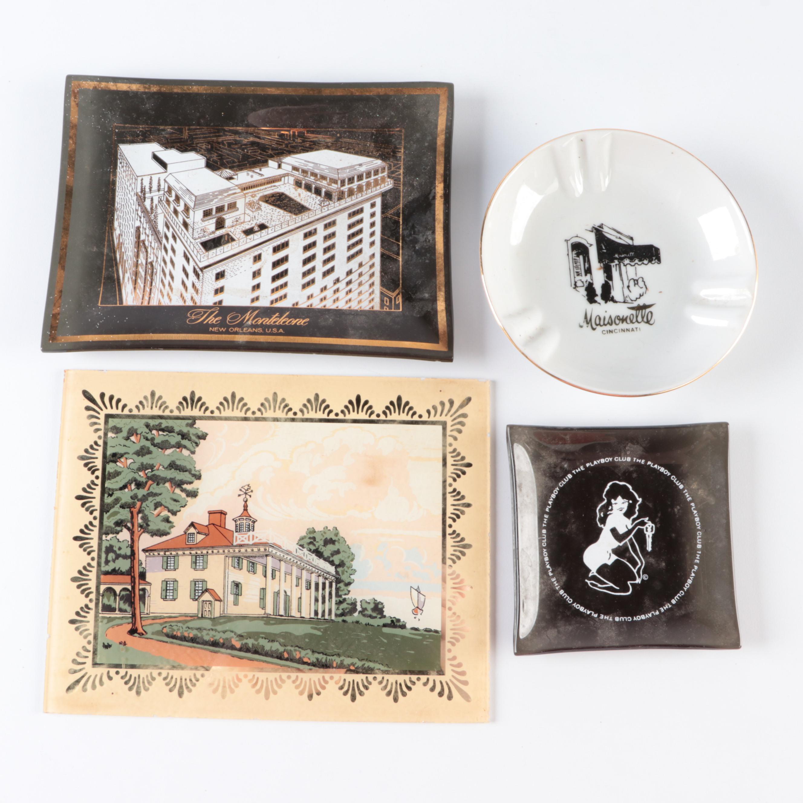 Glass, Metal and Ceramic Ashtrays Featuring Playboy Club, Maisonette