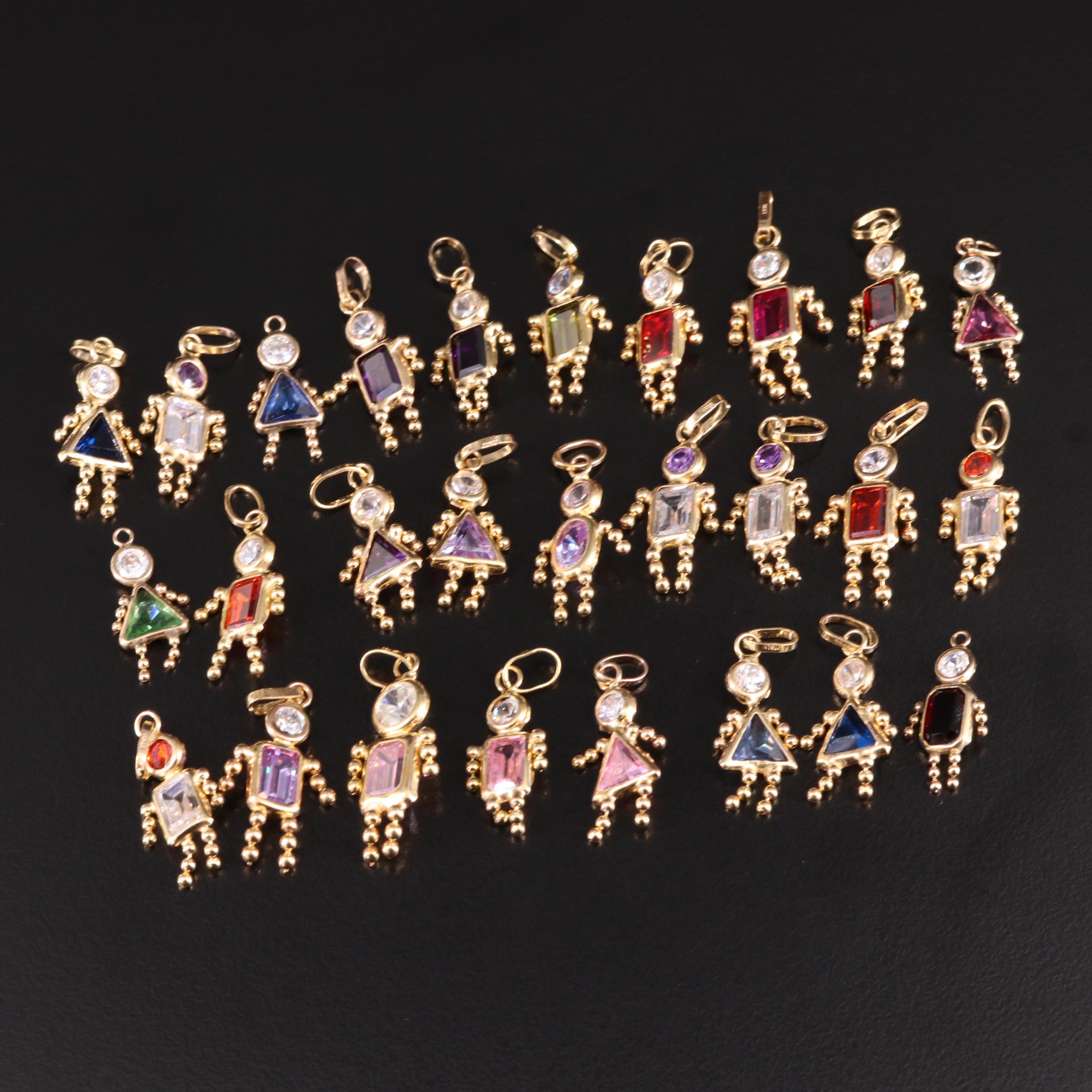 14K Brat Charms Including Ruby