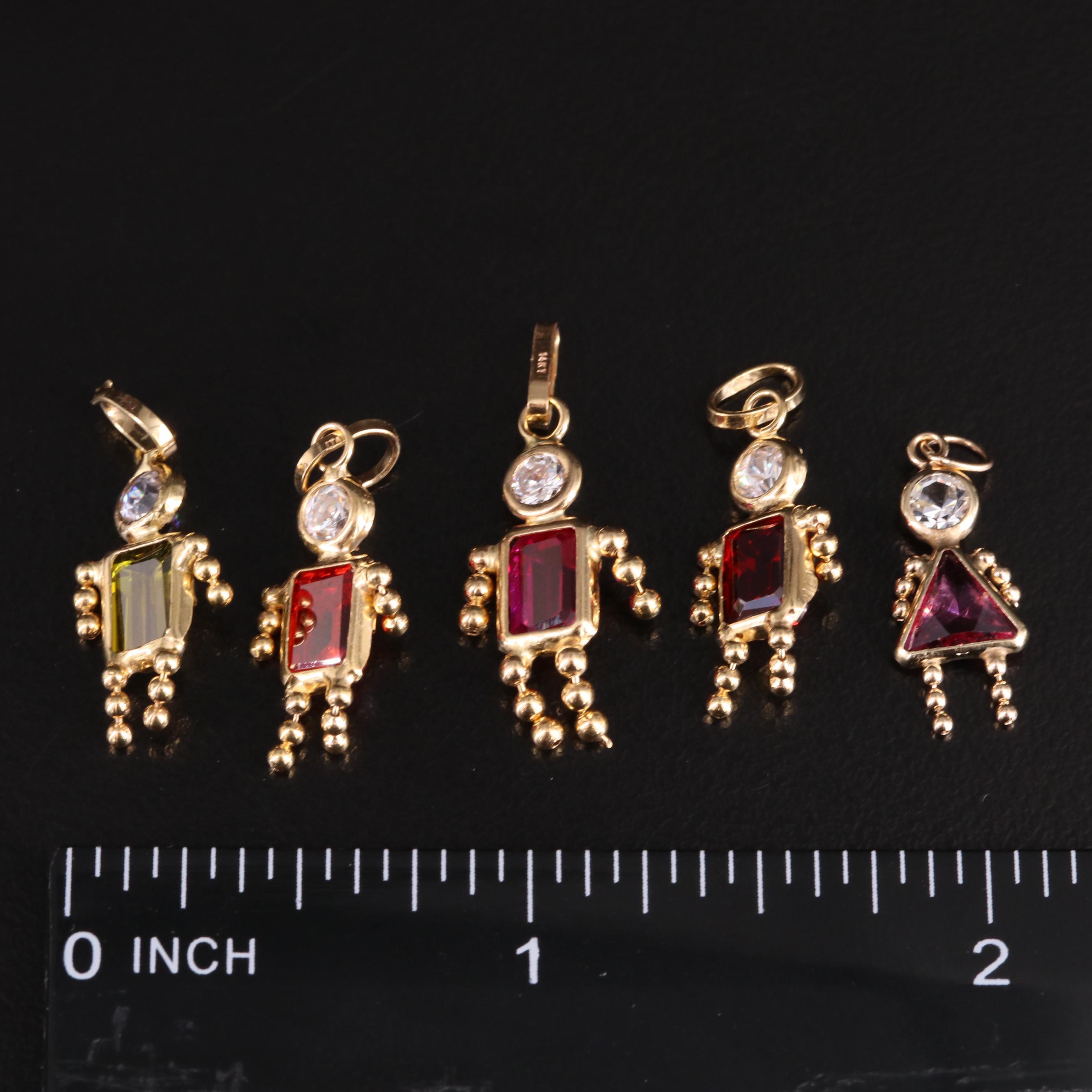 14K Brat Charms Including Ruby