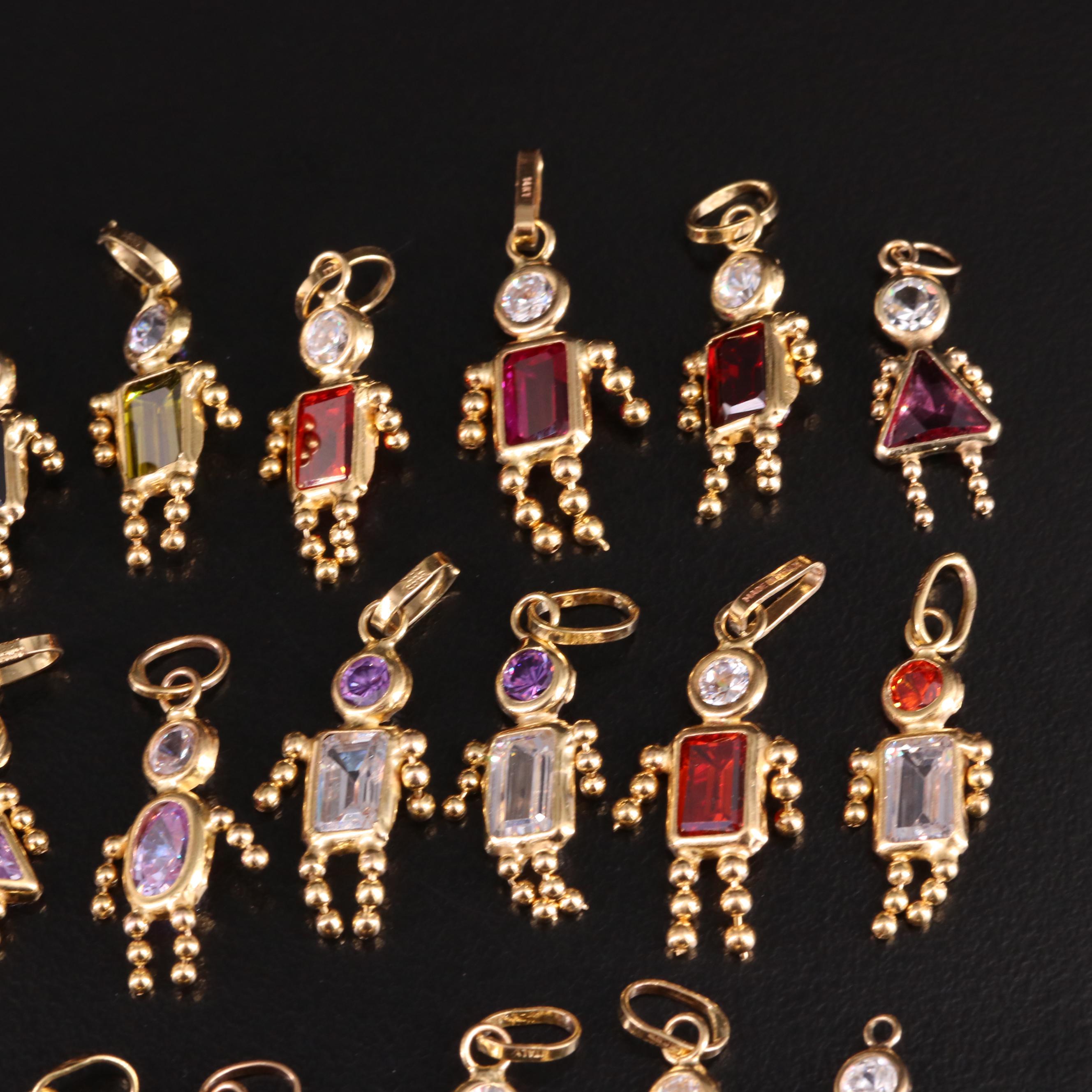 14K Brat Charms Including Ruby