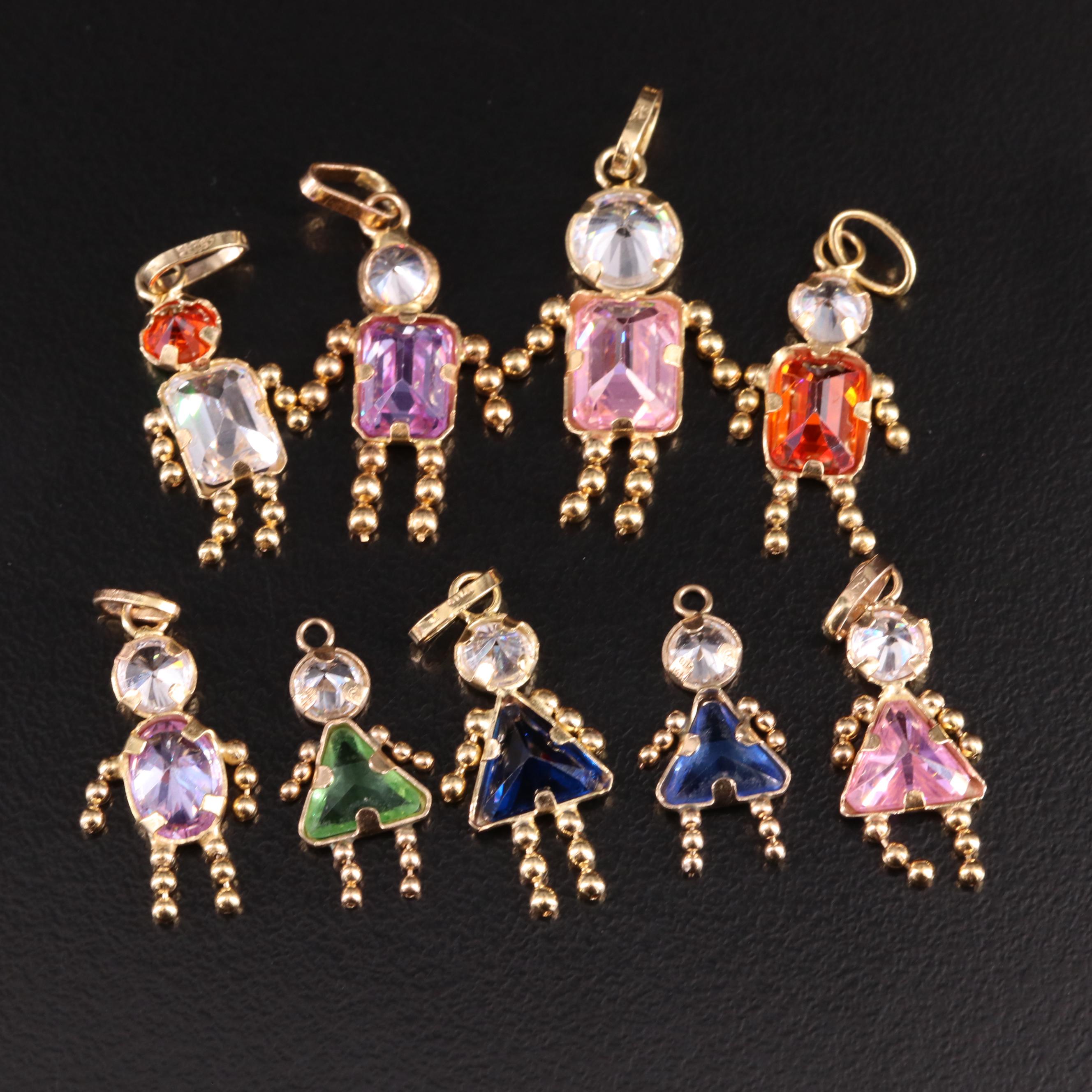 14K Brat Charms Including Ruby