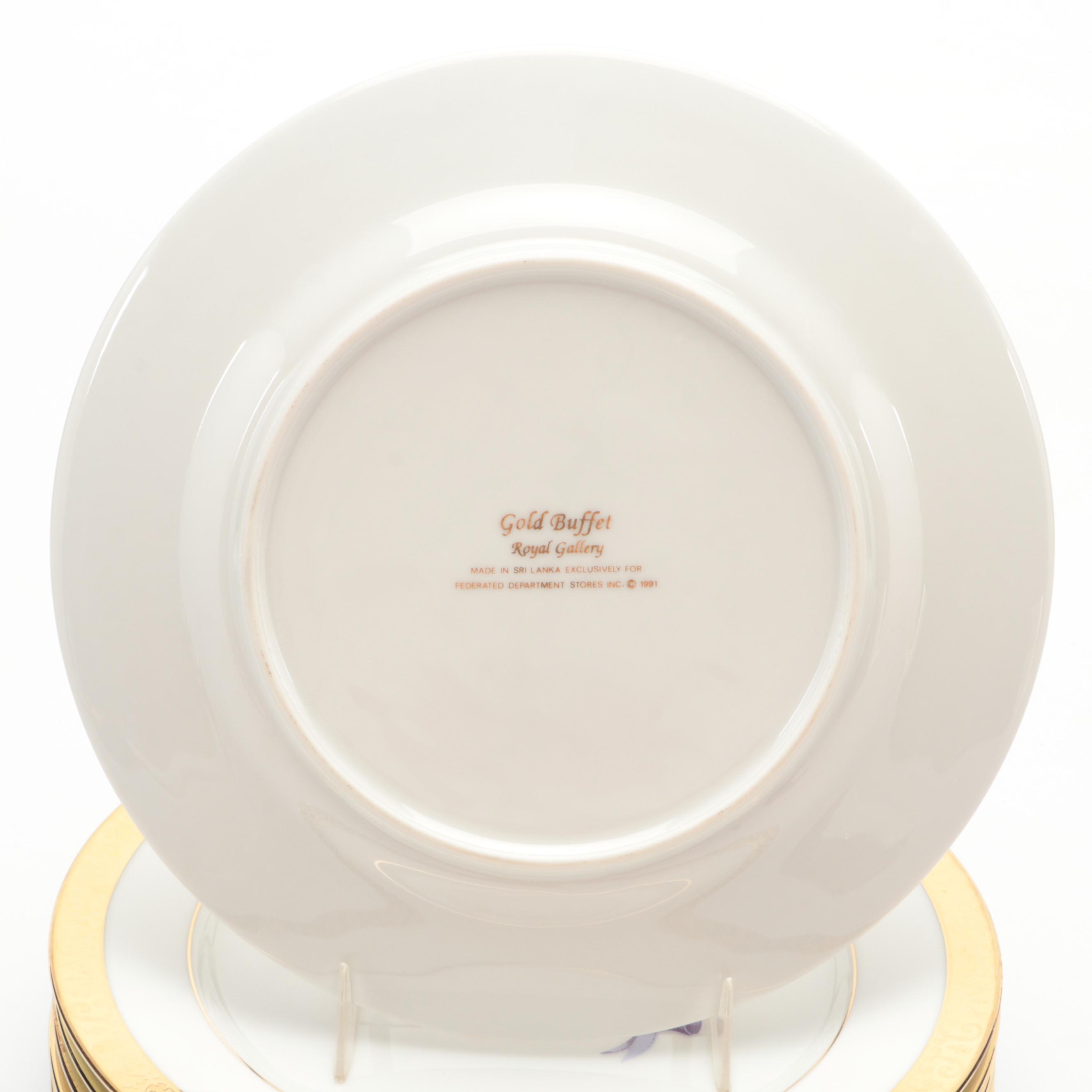 Royal Gallery "Gold Buffet" and Other Plates with Hand-Painted Porcelain Box