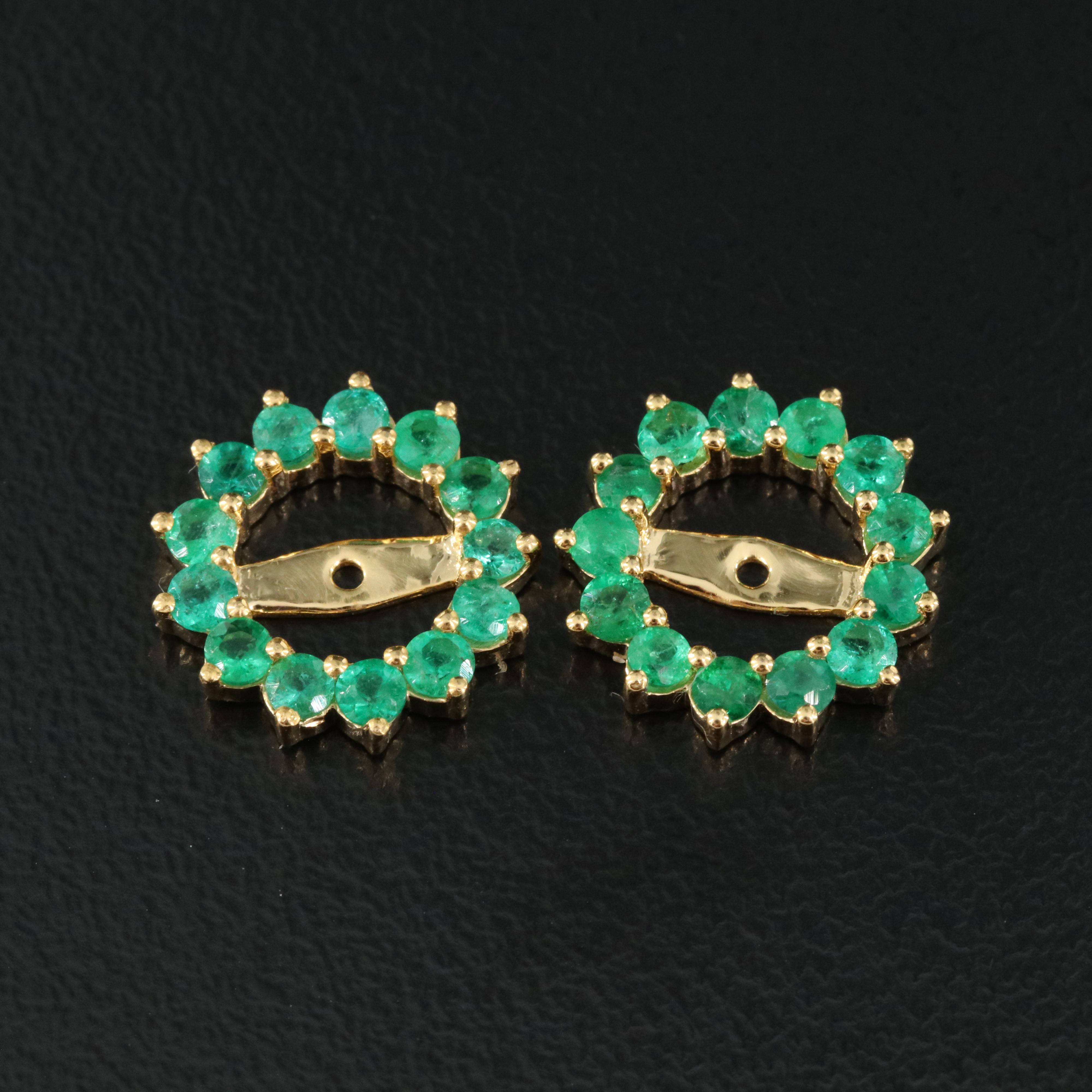 14K Emerald Earring Jackets
