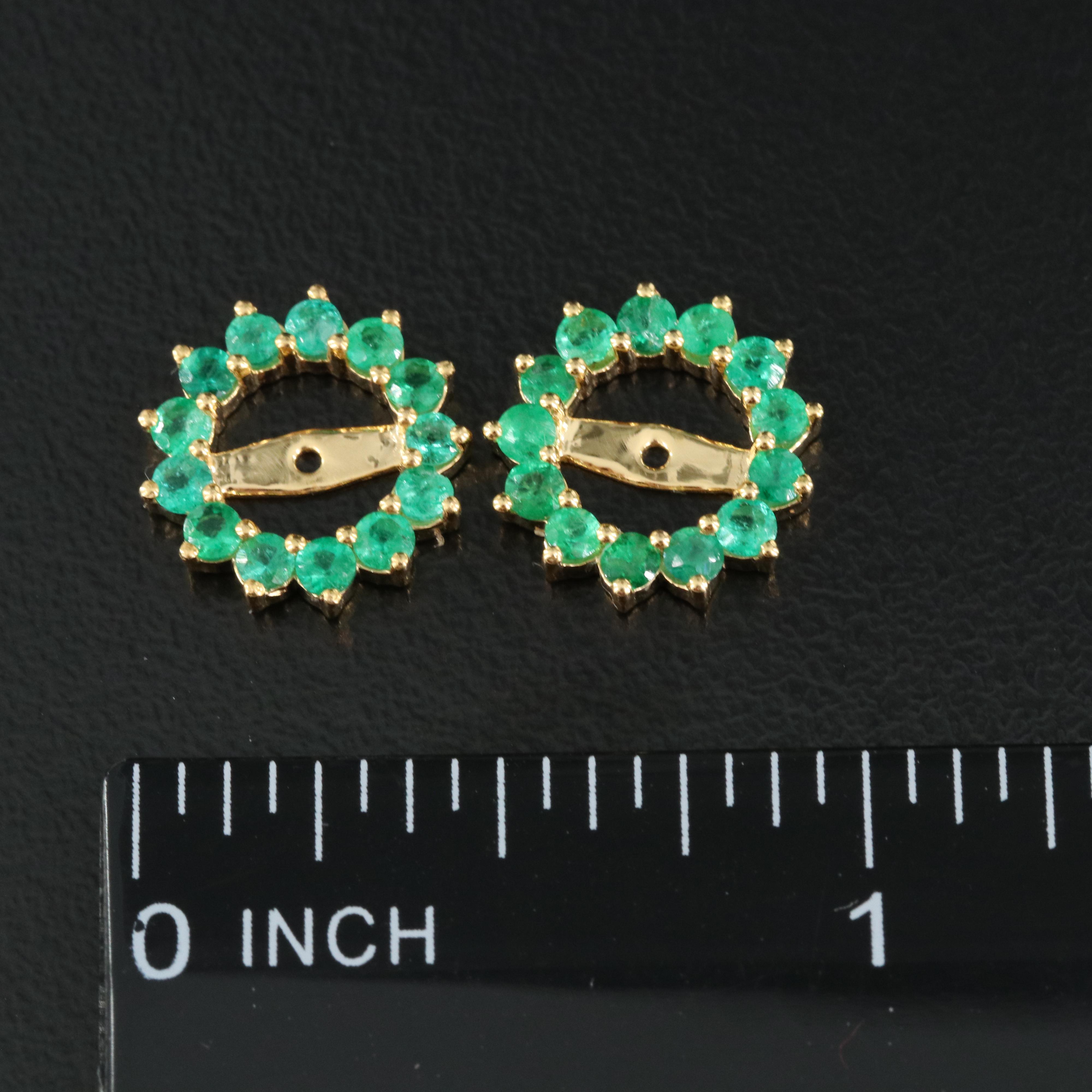 14K Emerald Earring Jackets