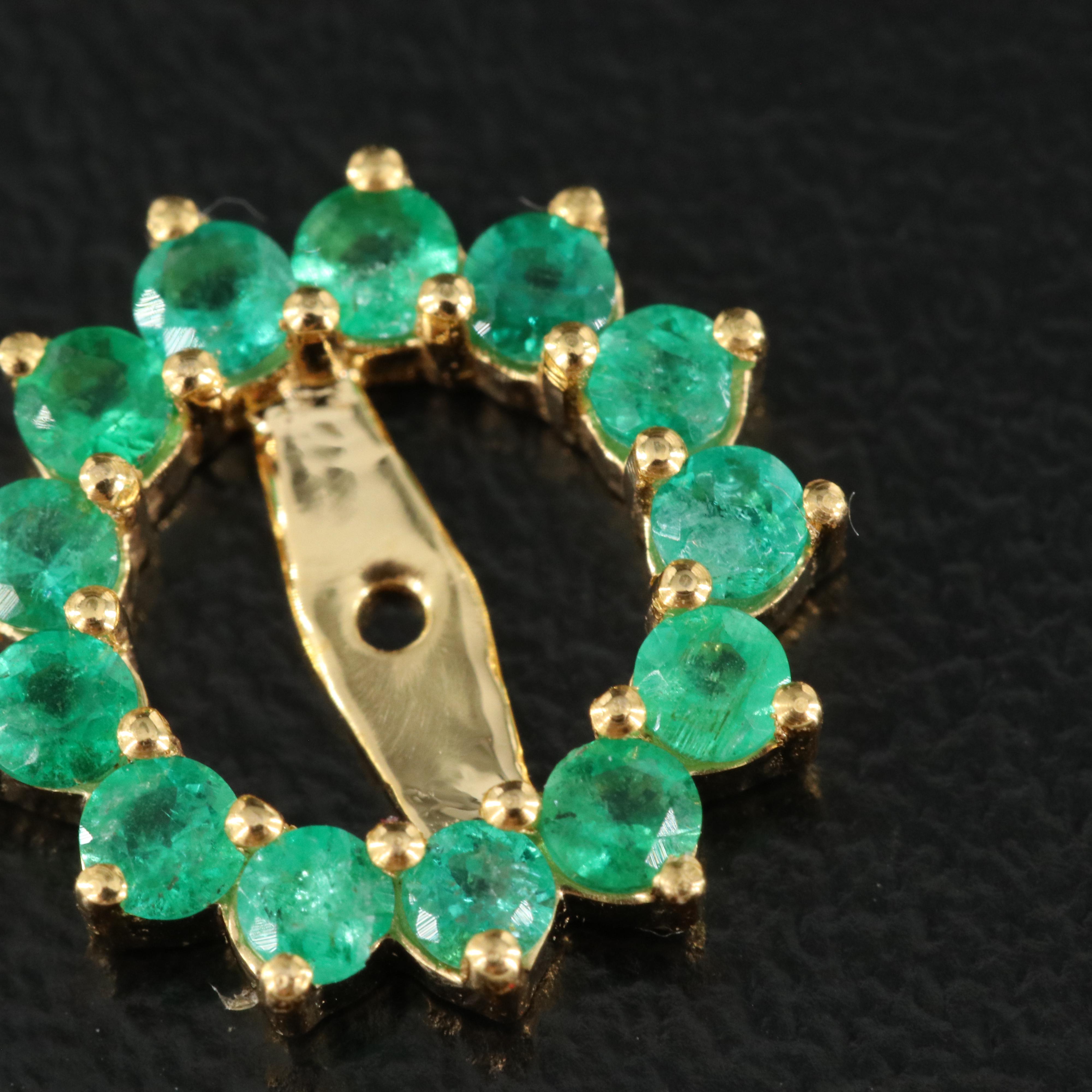 14K Emerald Earring Jackets