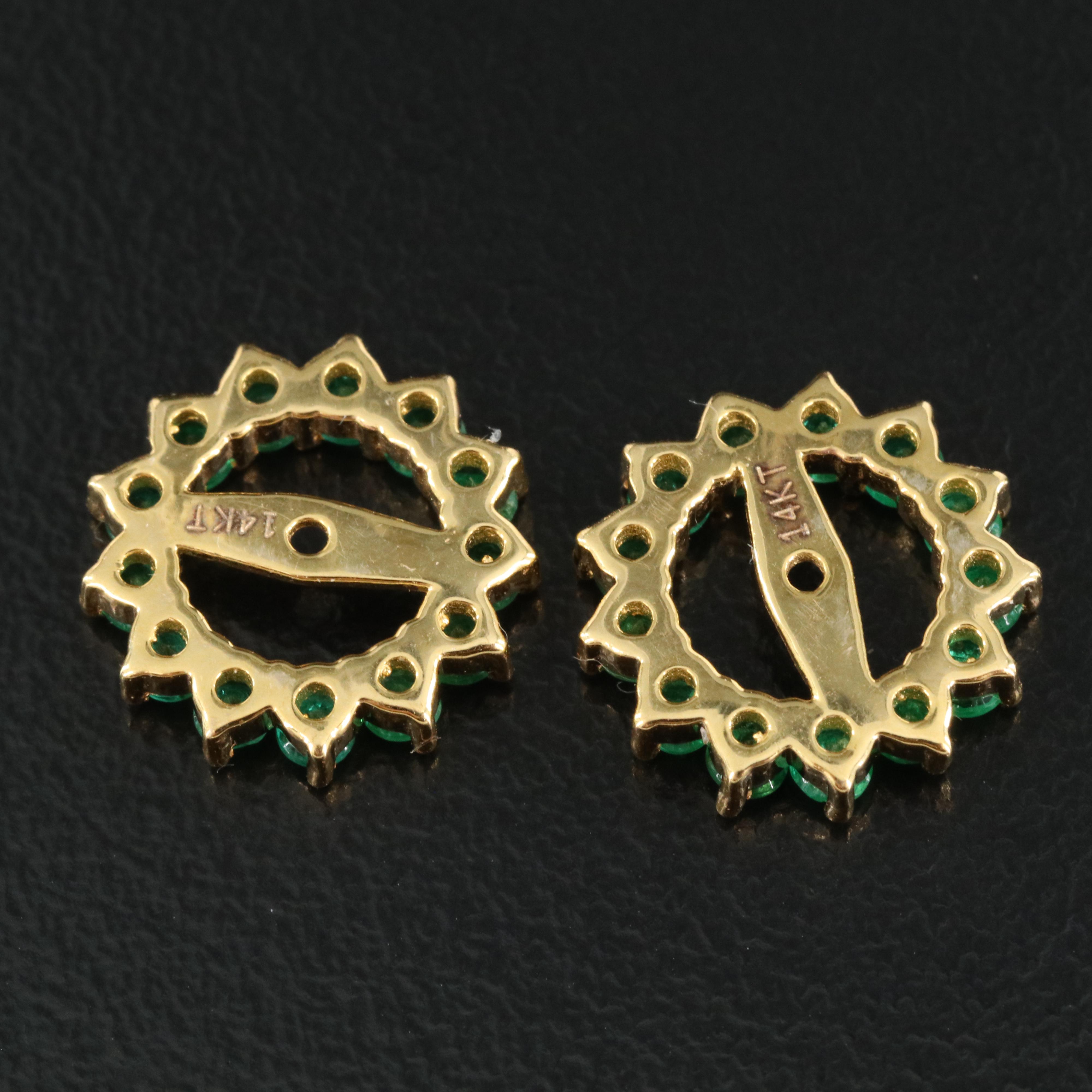 14K Emerald Earring Jackets
