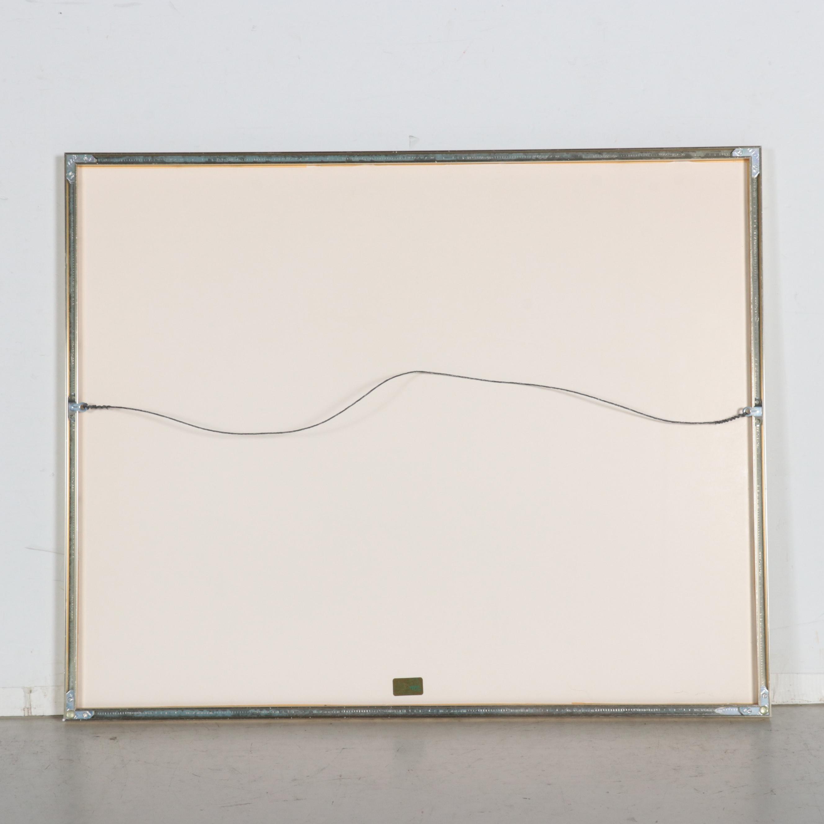 Harold Altman Lithograph of Park Scene "Sailboats," 1990